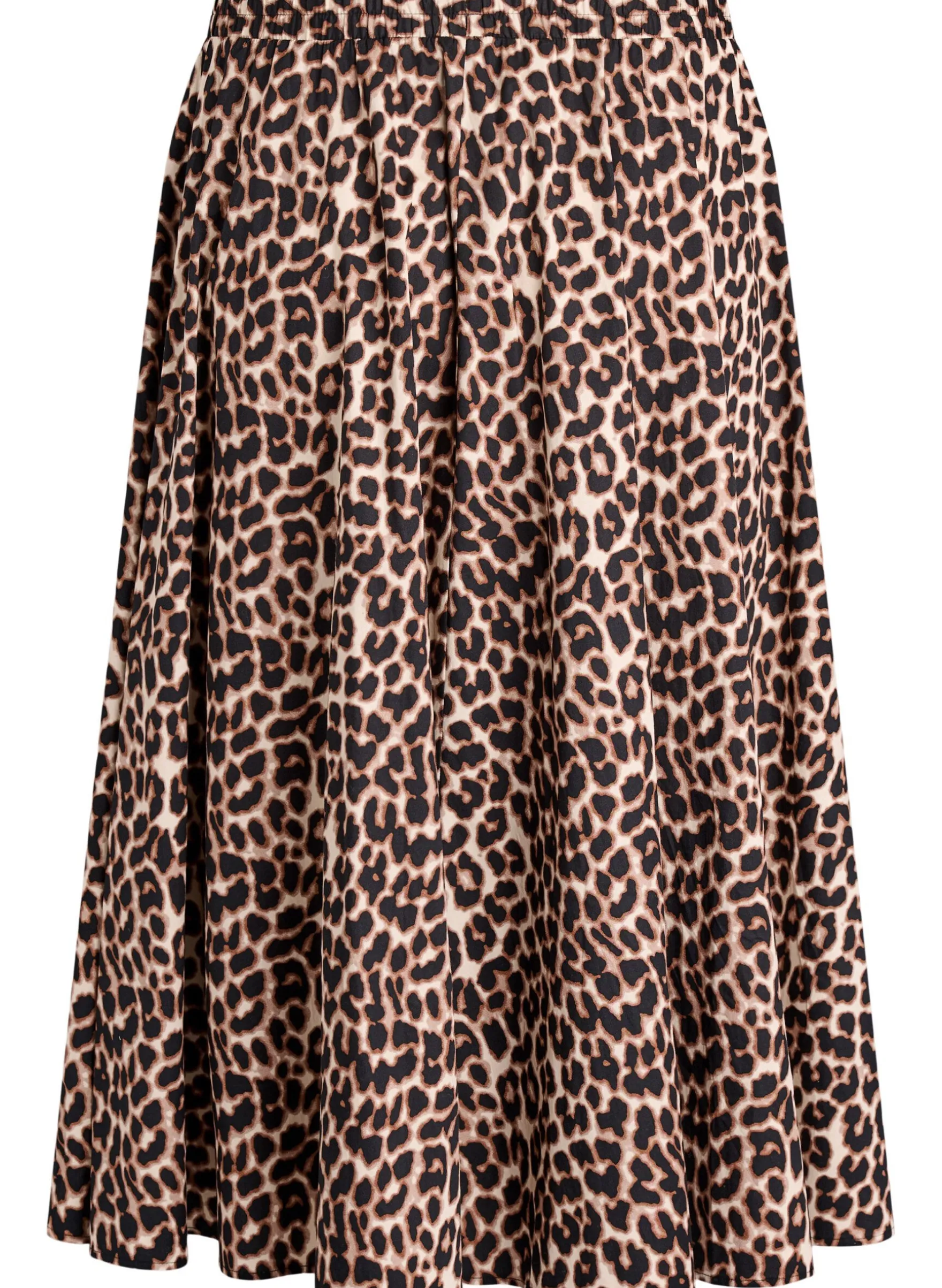 Midi-Rock in A-Linie mit Leo-Print