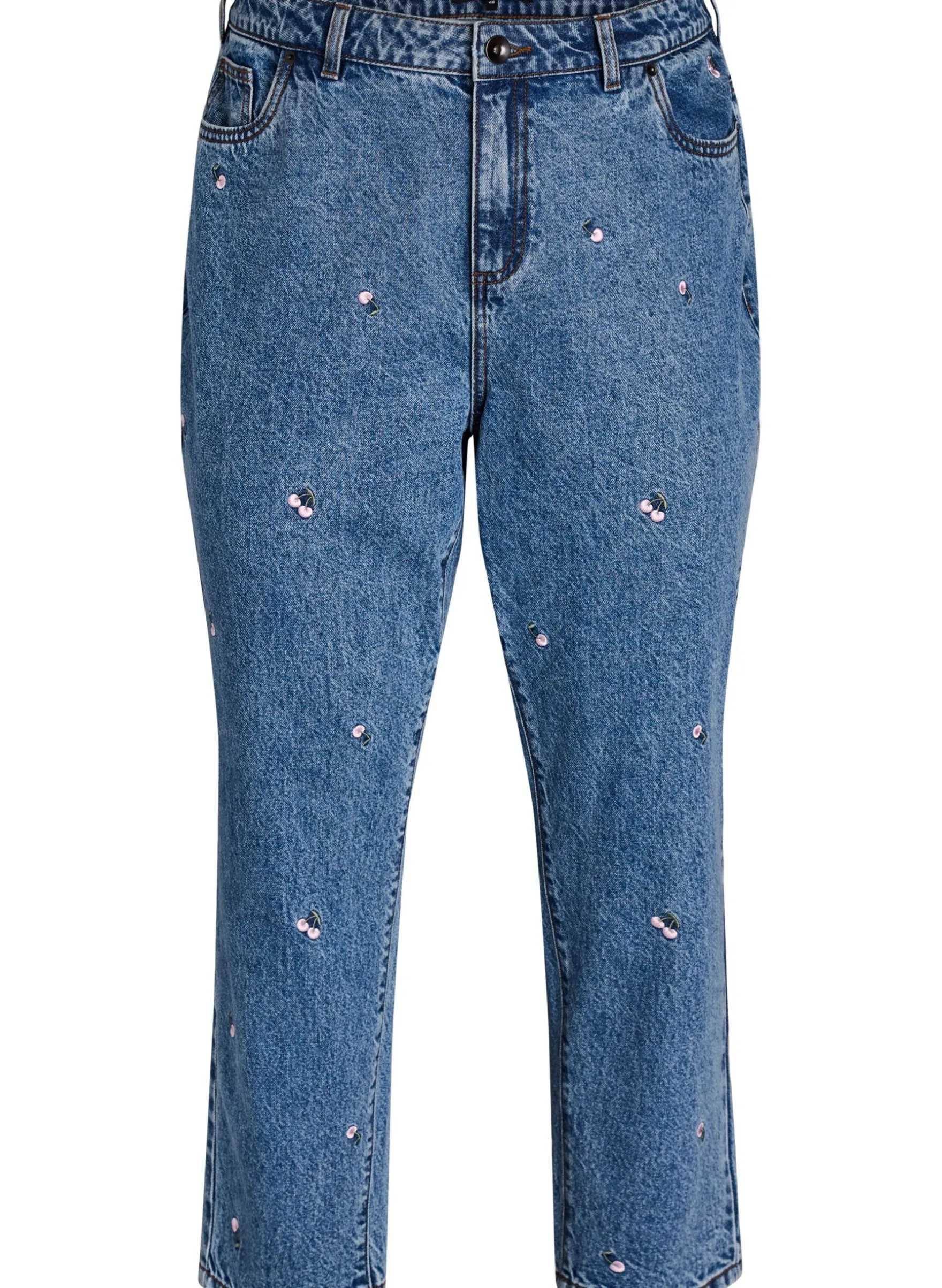 Mille Mom Fit Jeans mit Stickerei