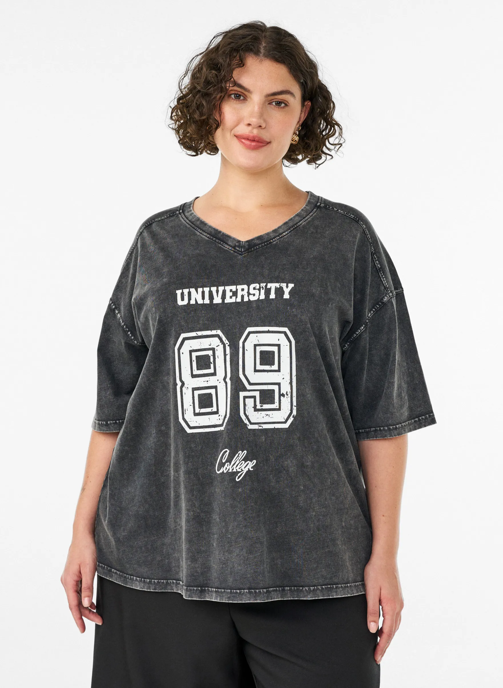 Oversized T-Shirt aus Bio-Baumwolle mit College-Print