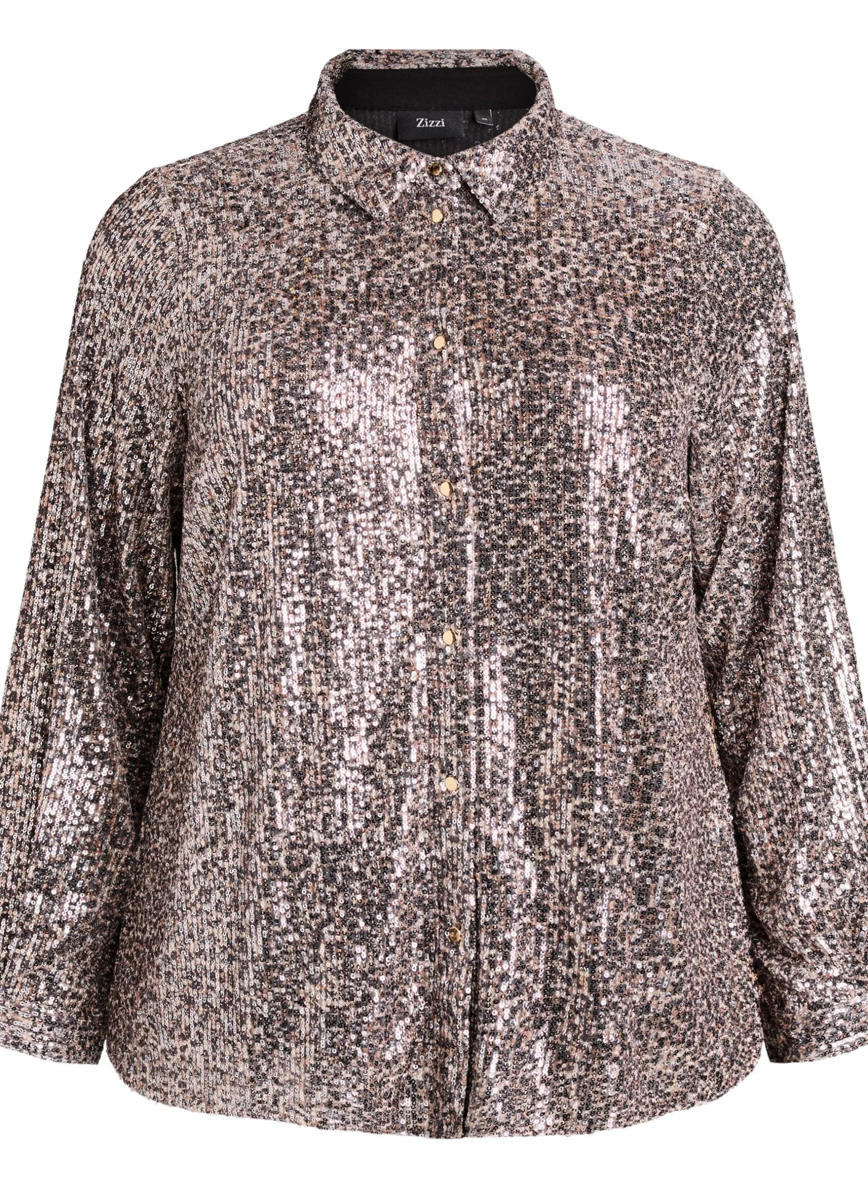 Paillettenbluse mit langen Ärmeln