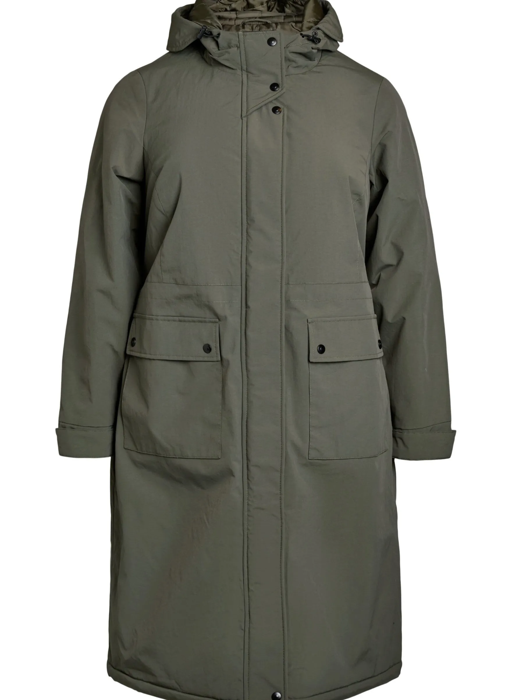 Parka mit Kapuze und verstellbarer Taille
