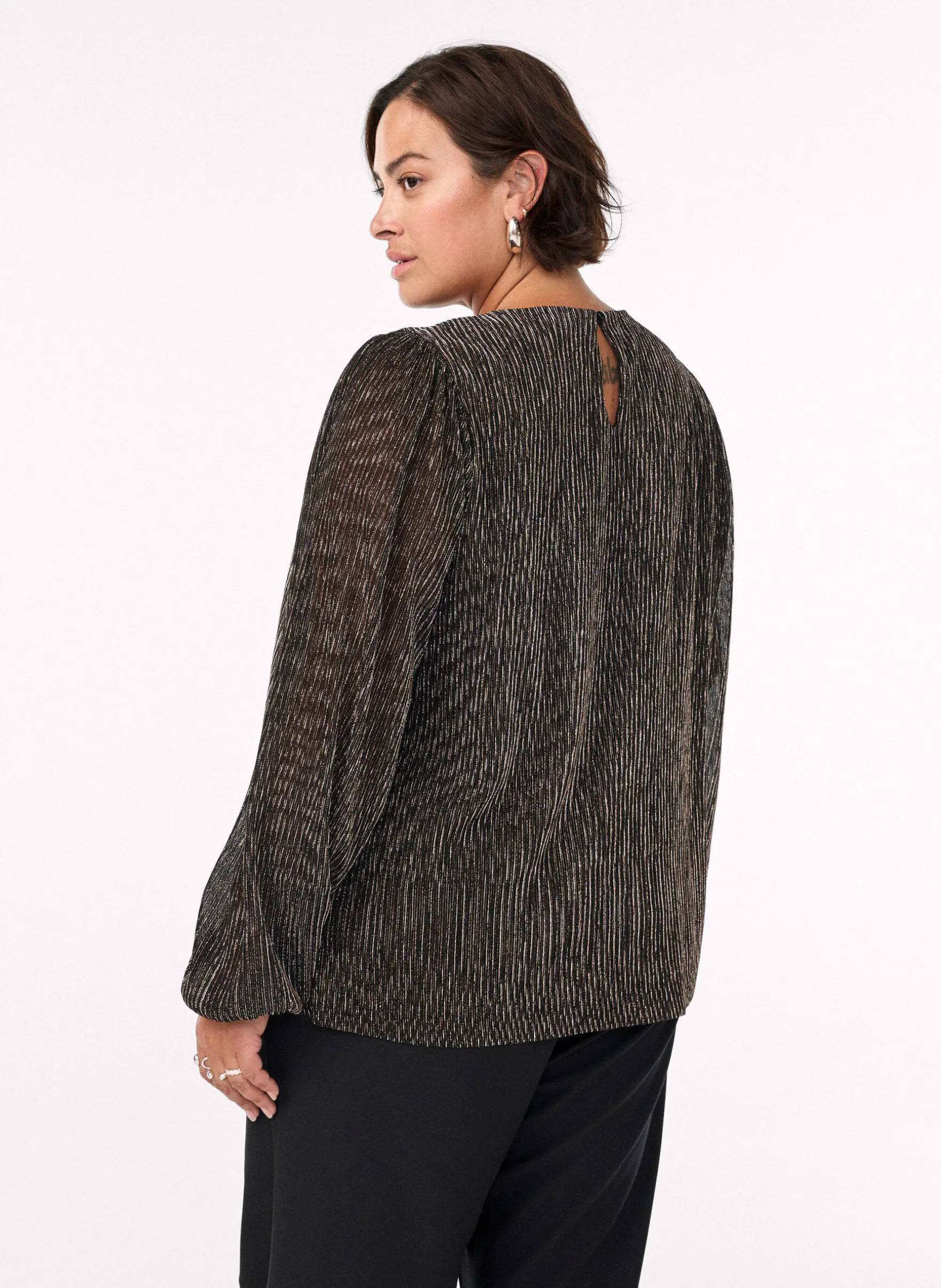 Partybluse mit Glitzerstreifen und langen Ärmeln