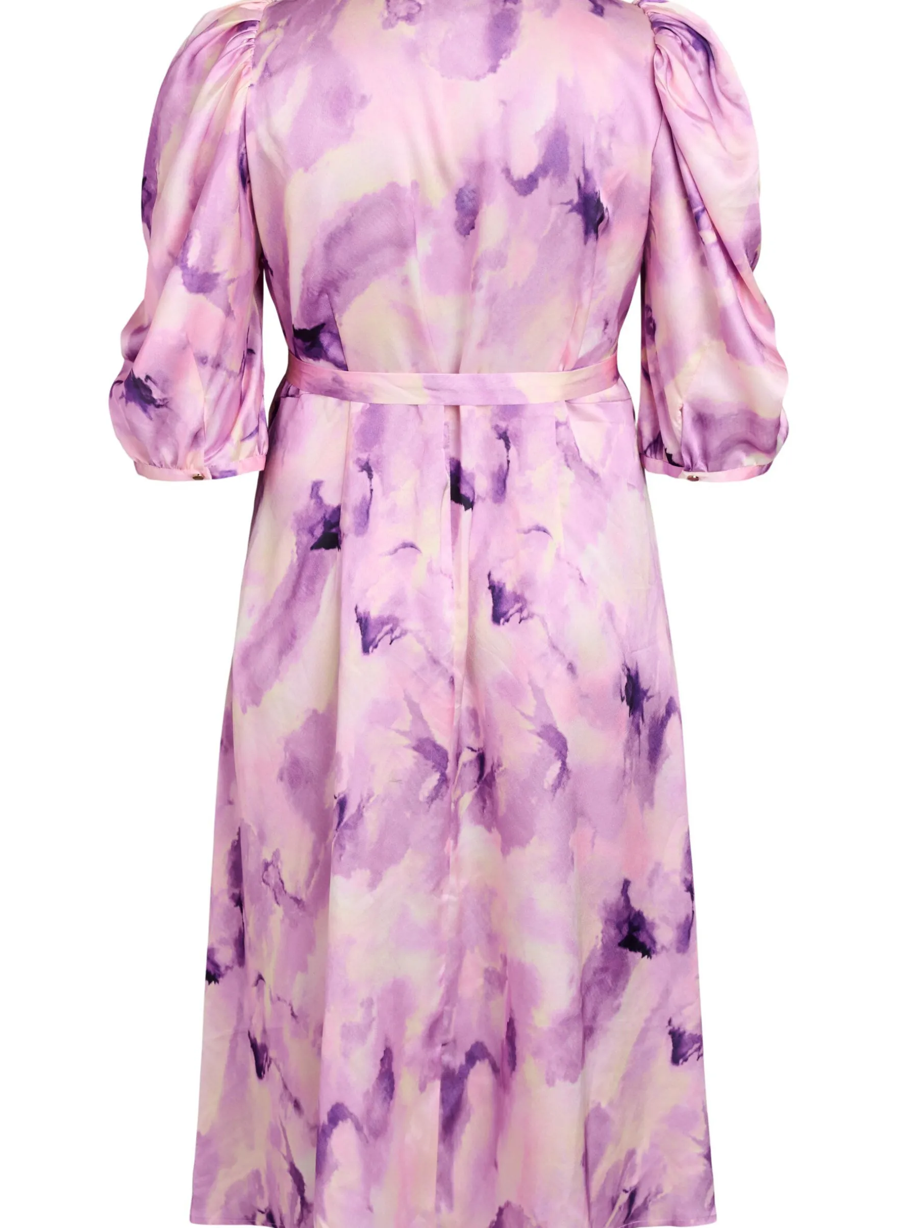 Partykleid mit kurzen Ärmeln und Bindegürtel
