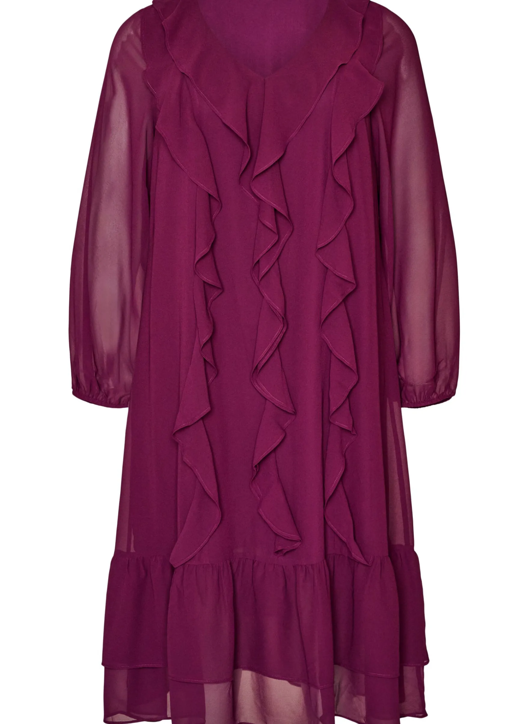 Partykleid mit Rüschendetails und V-Ausschnitt