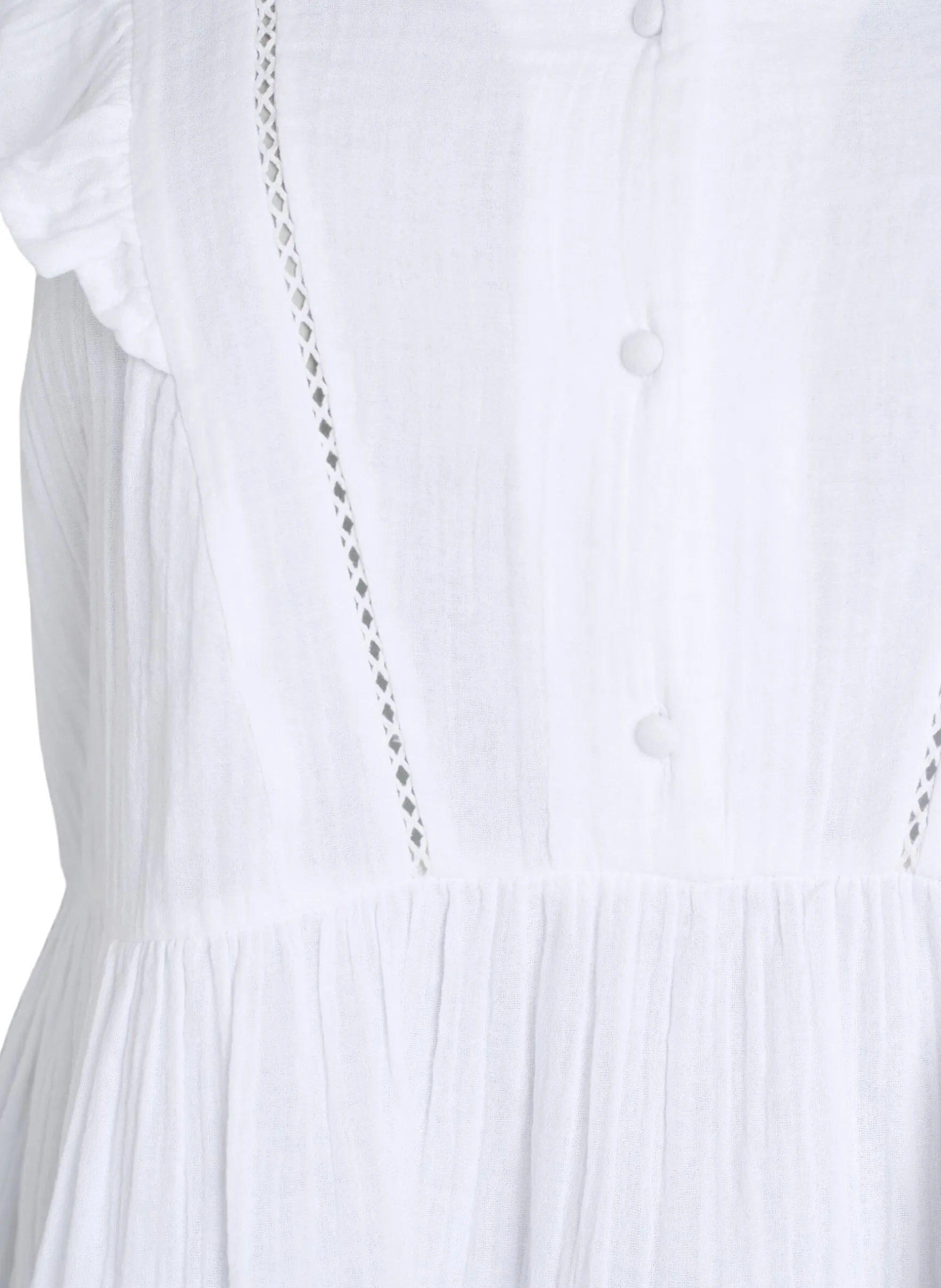 Ärmellose Bluse aus Baumwoll-Musselin mit Rüschen