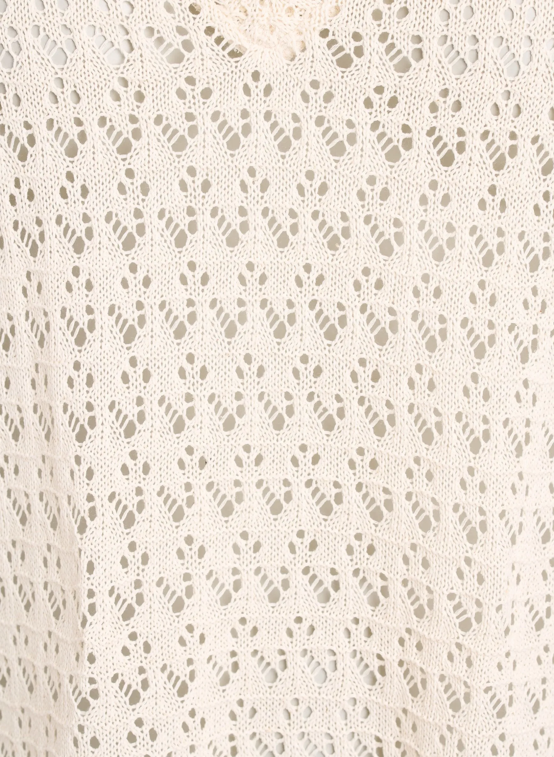 Ärmellose Bluse mit Lochstickerei und V-Ausschnitt