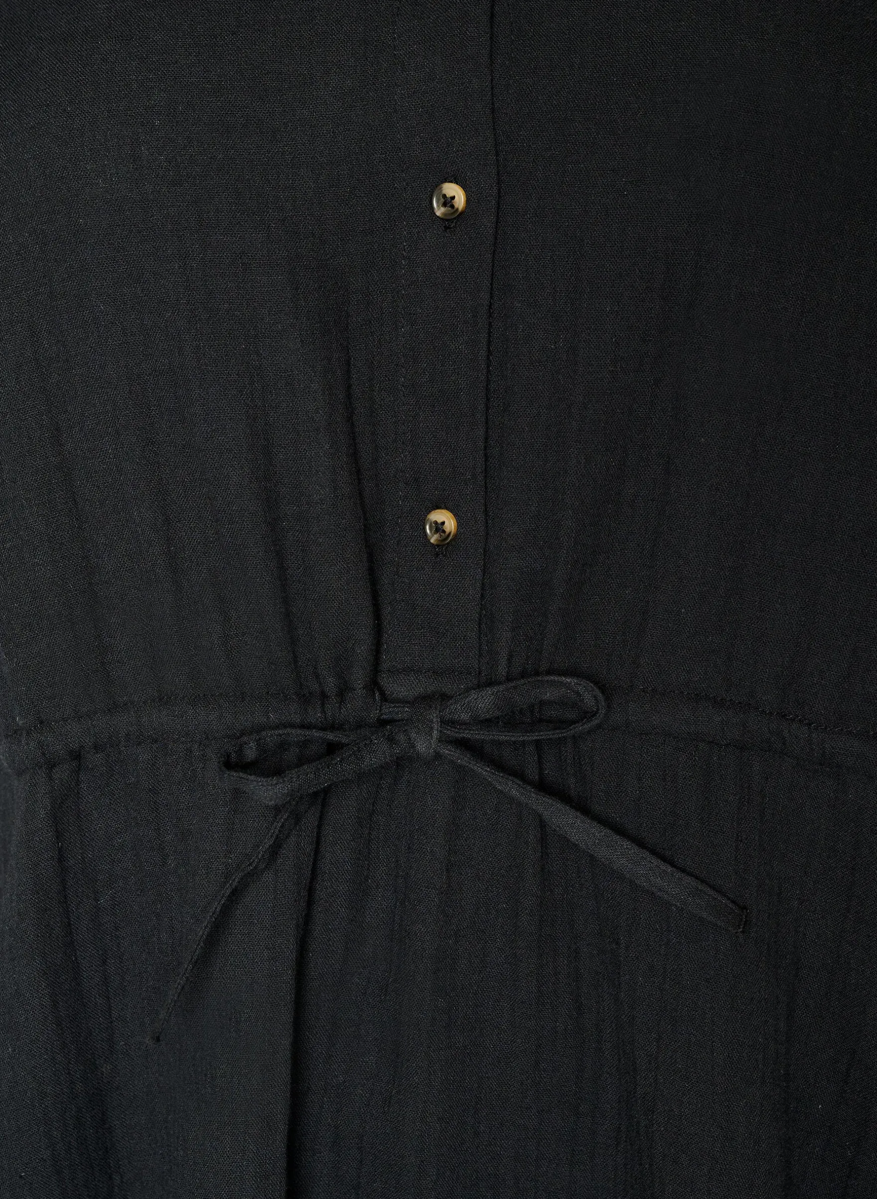 Ärmelloses Kleid aus Baumwoll-Musselin mit Bindeband