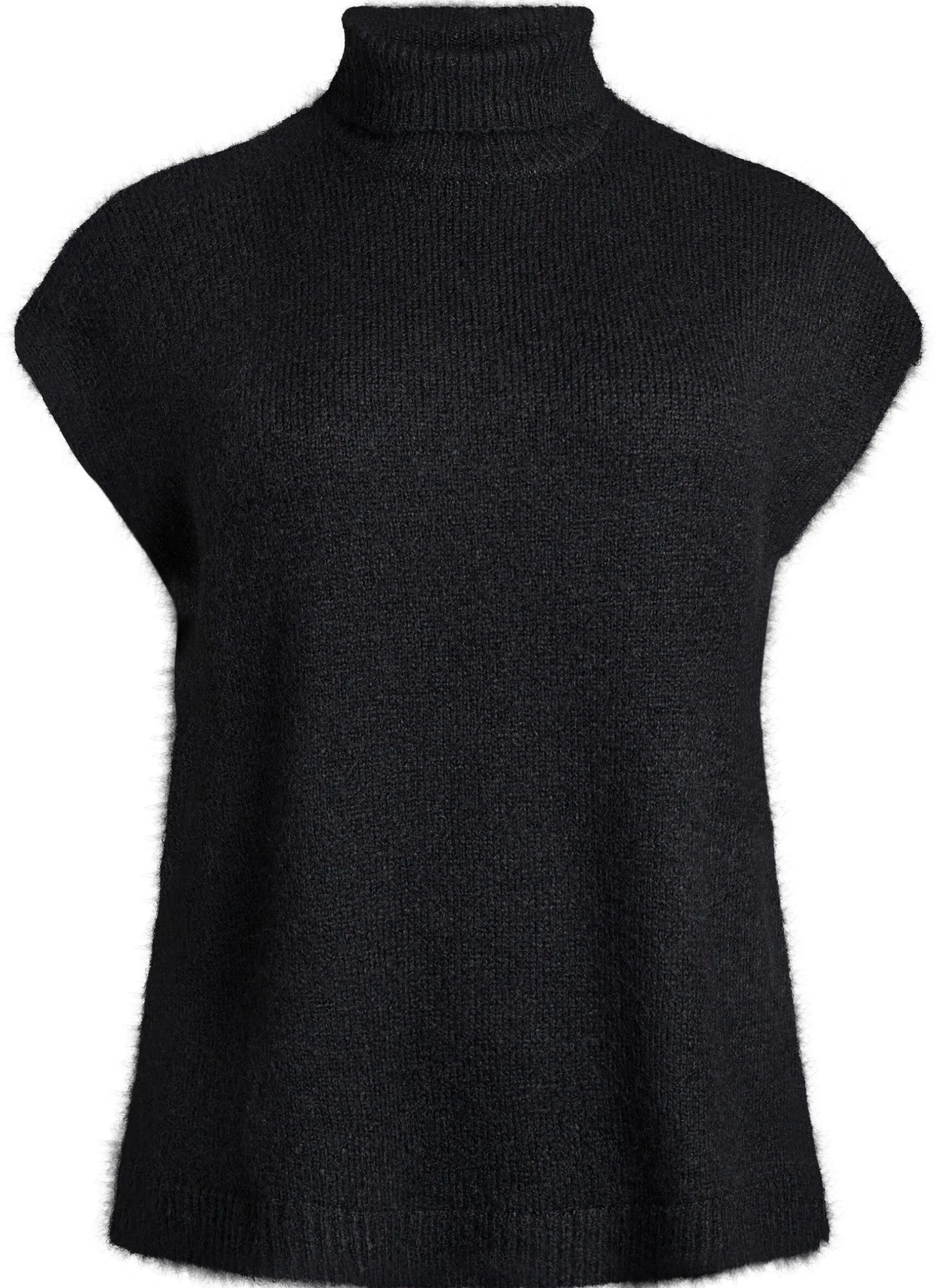 Ärmellose Strickweste mit Rollkragen