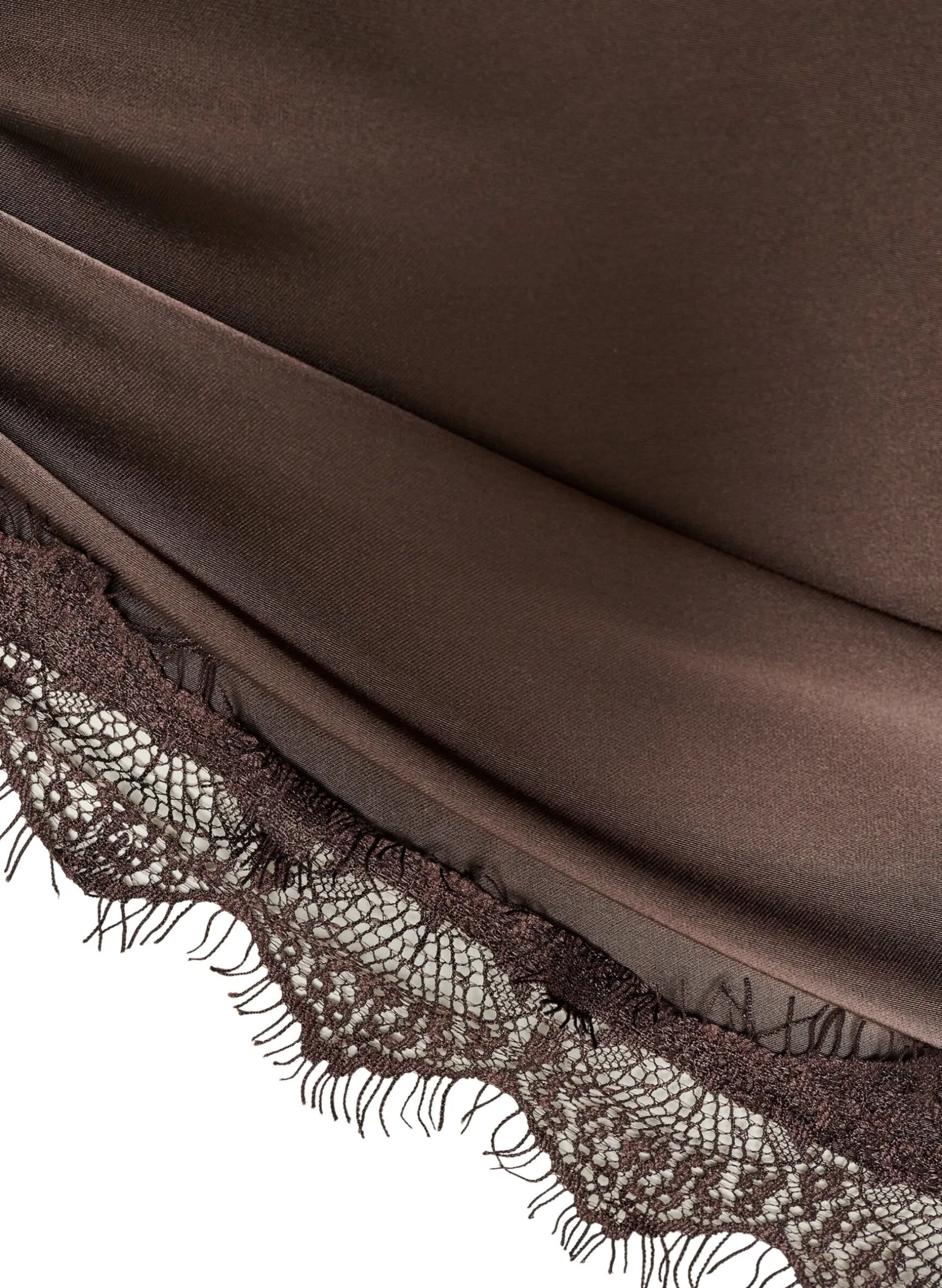 Schal aus Satin mit Spitzensaum