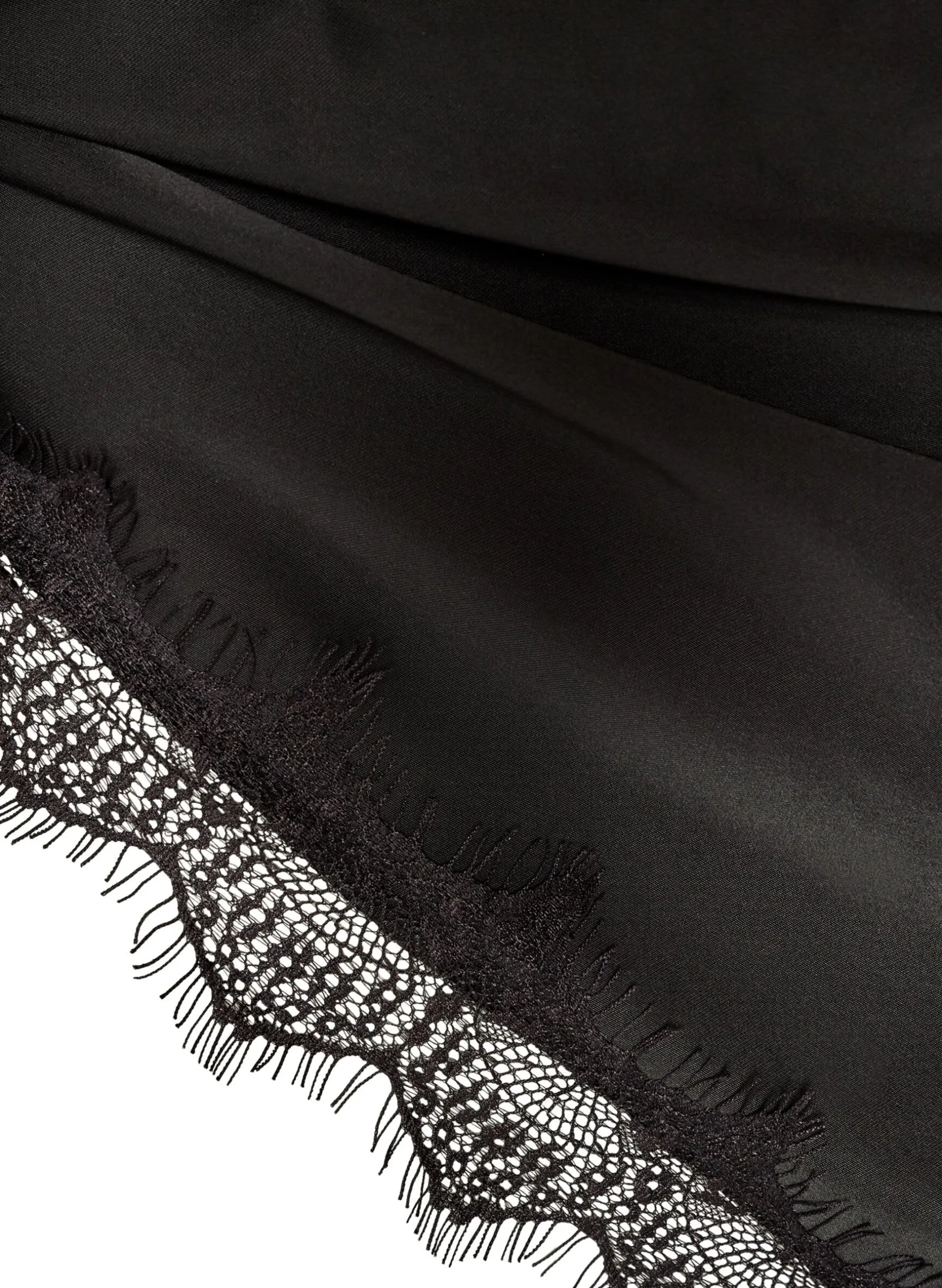 Schal aus Satin mit Spitzensaum