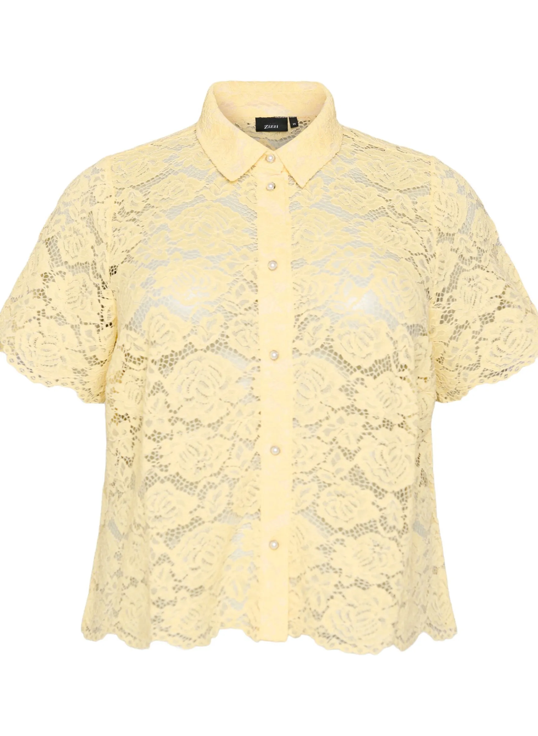 Spitzen blusenshirt mit perlenknöpfen