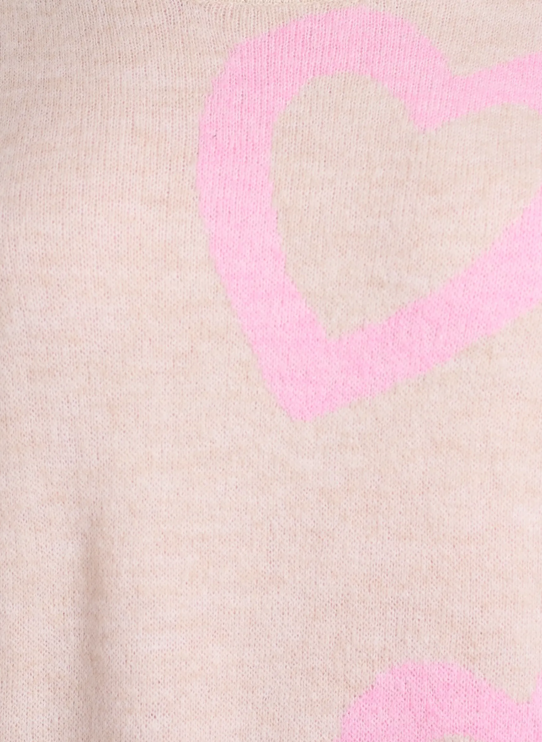 Strickbluse mit großen Herzen und Rundhalsausschnitt