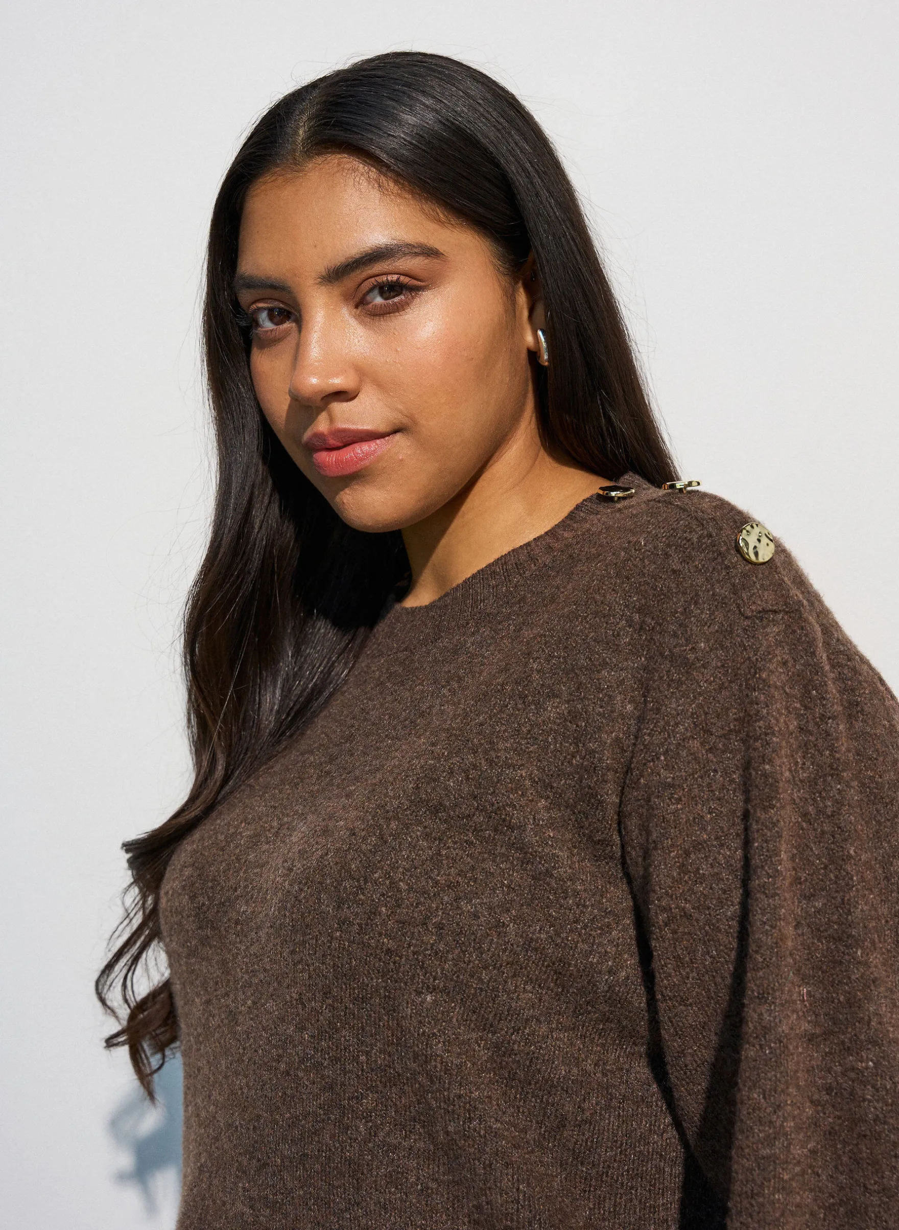 Strickbluse mit Knopfleiste