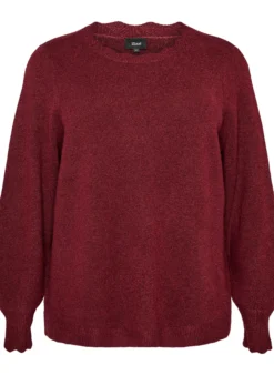 Strickbluse mit Wellenkante