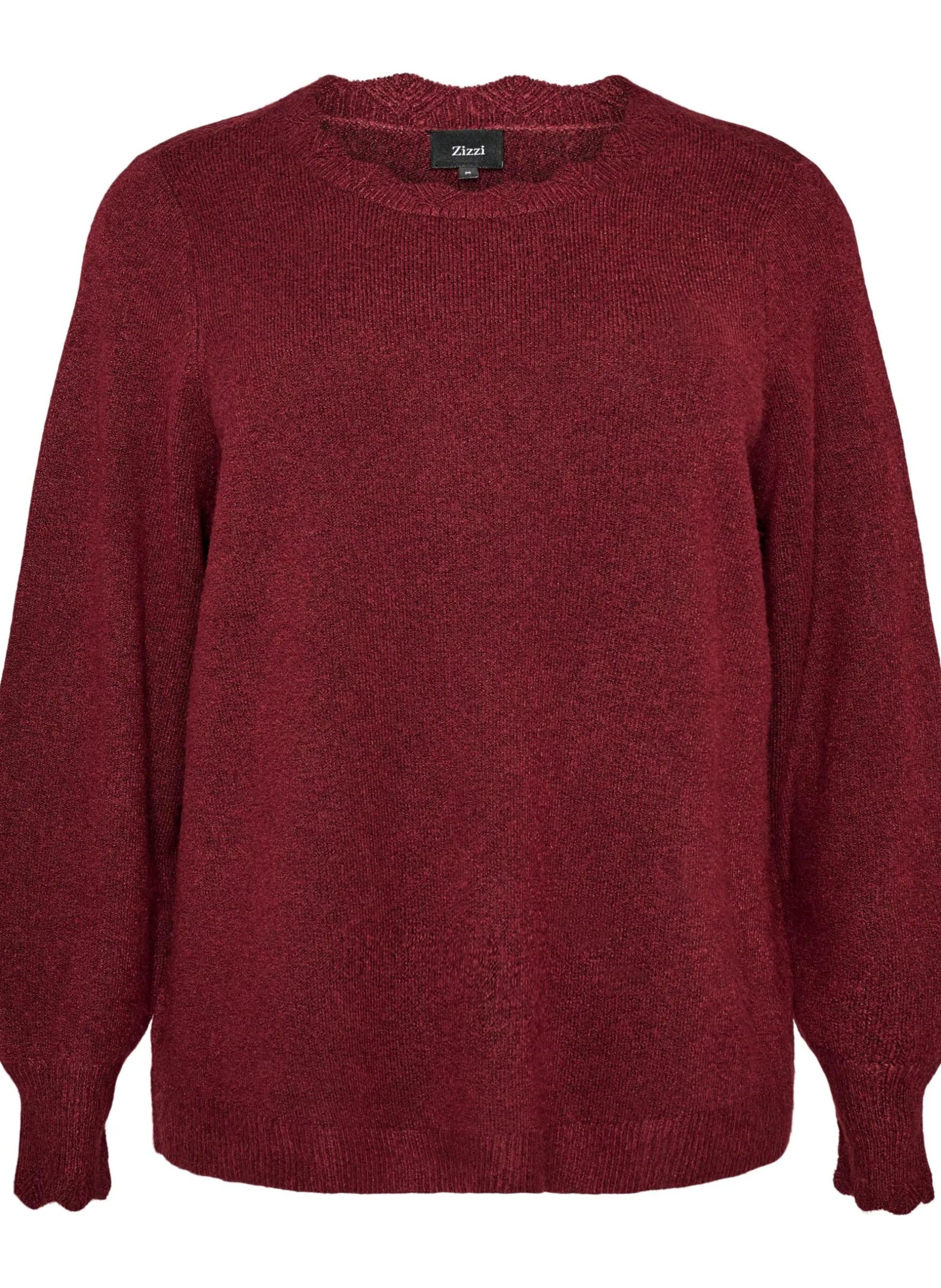 Strickbluse mit Wellenkante
