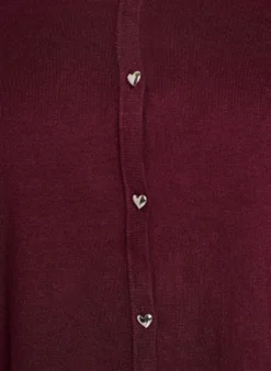 Strickjacke mit Herzknöpfen und kurzen Ärmeln