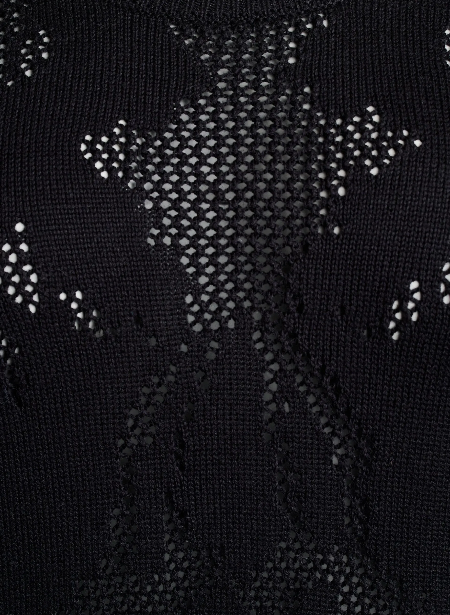 Strickkleid mit Ajourmuster und 3/4-Ärmeln