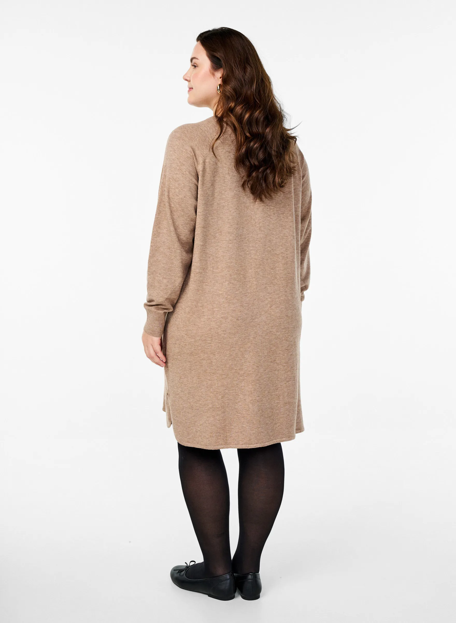 Strickkleid mit Rundhalsausschnitt und Strickmuster