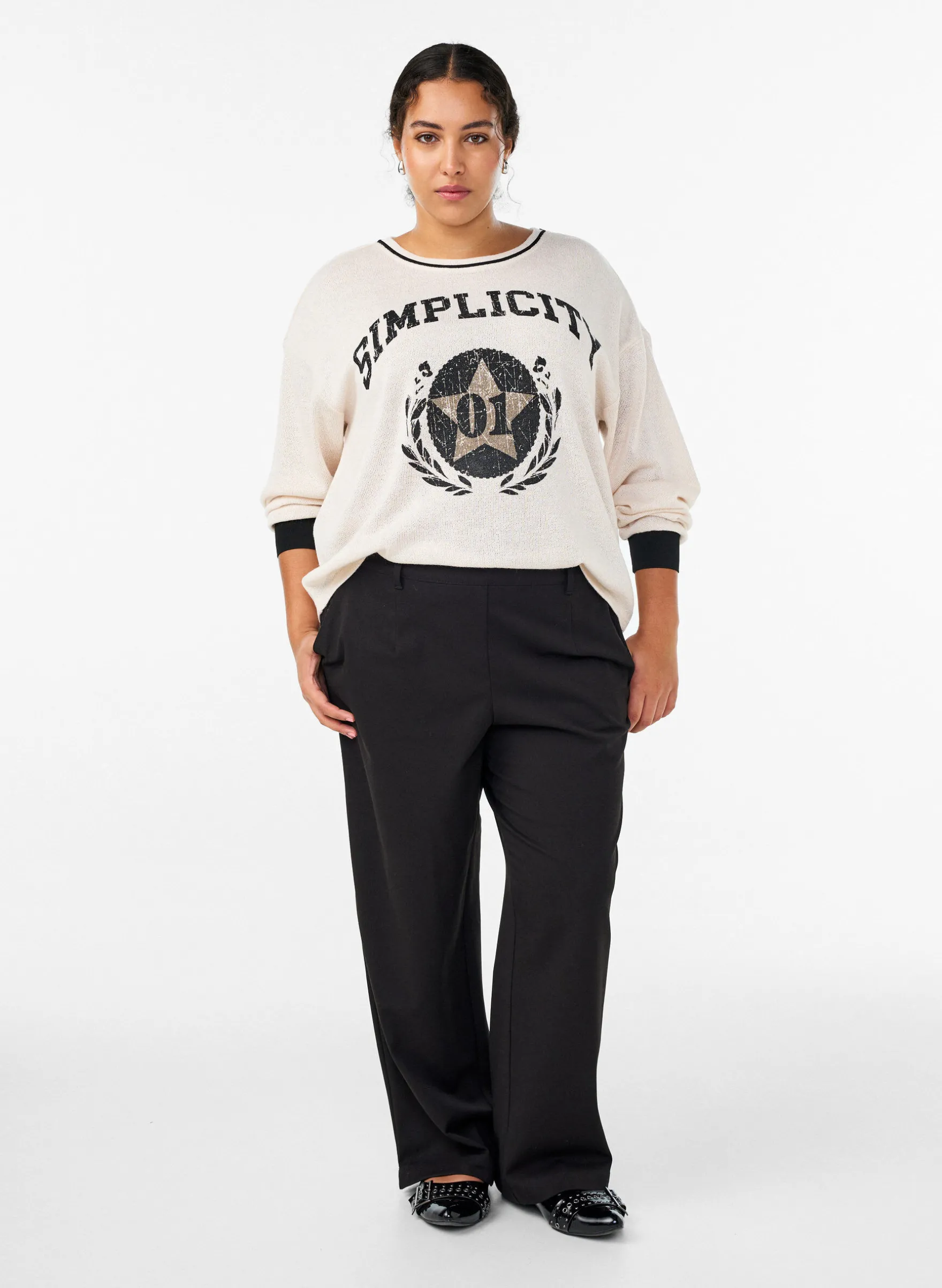 Sweatshirt aus strukturiertem Jersey mit Frontprint