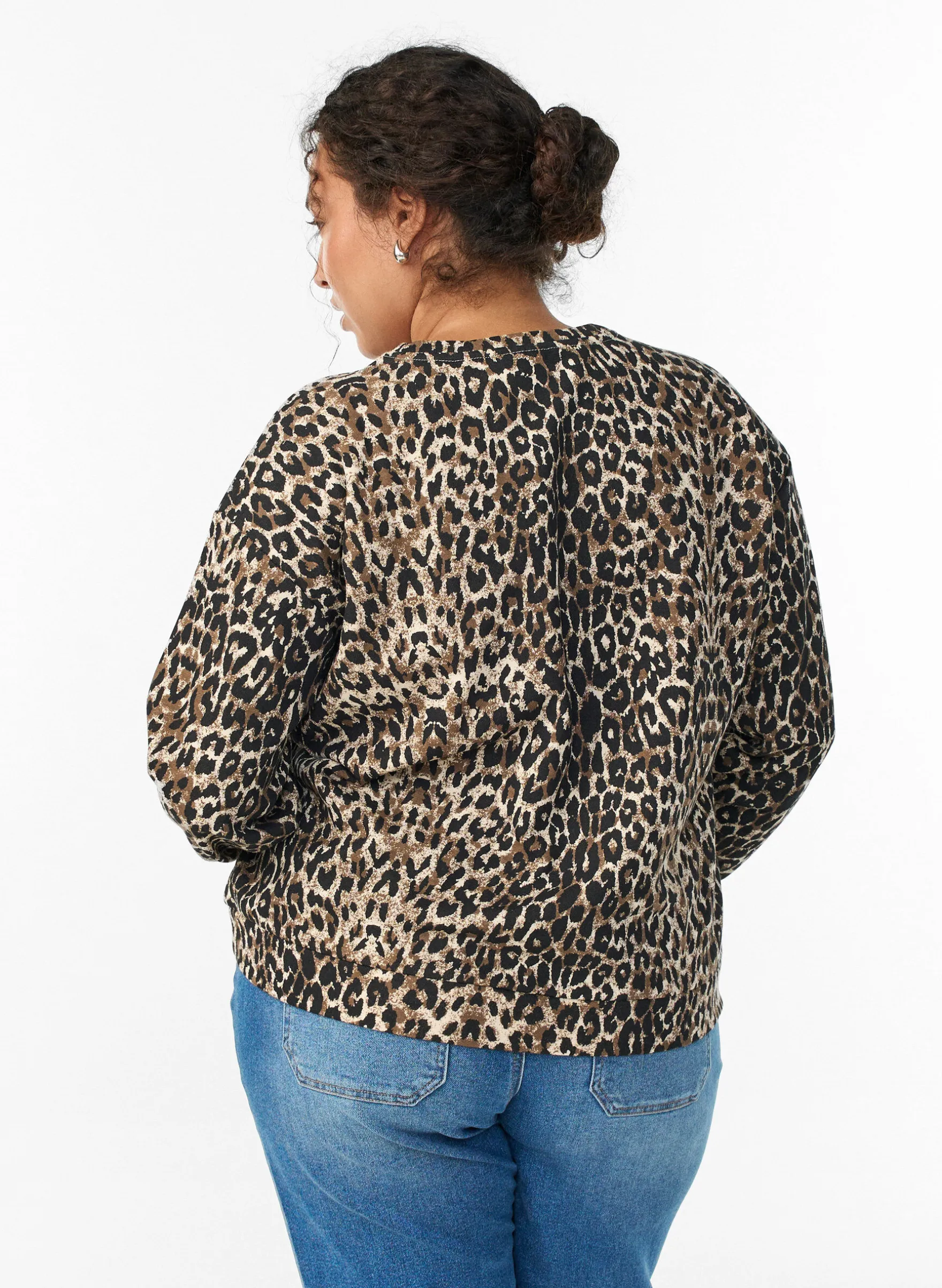 Sweatshirt mit Leopardenmuster und Statement-Print