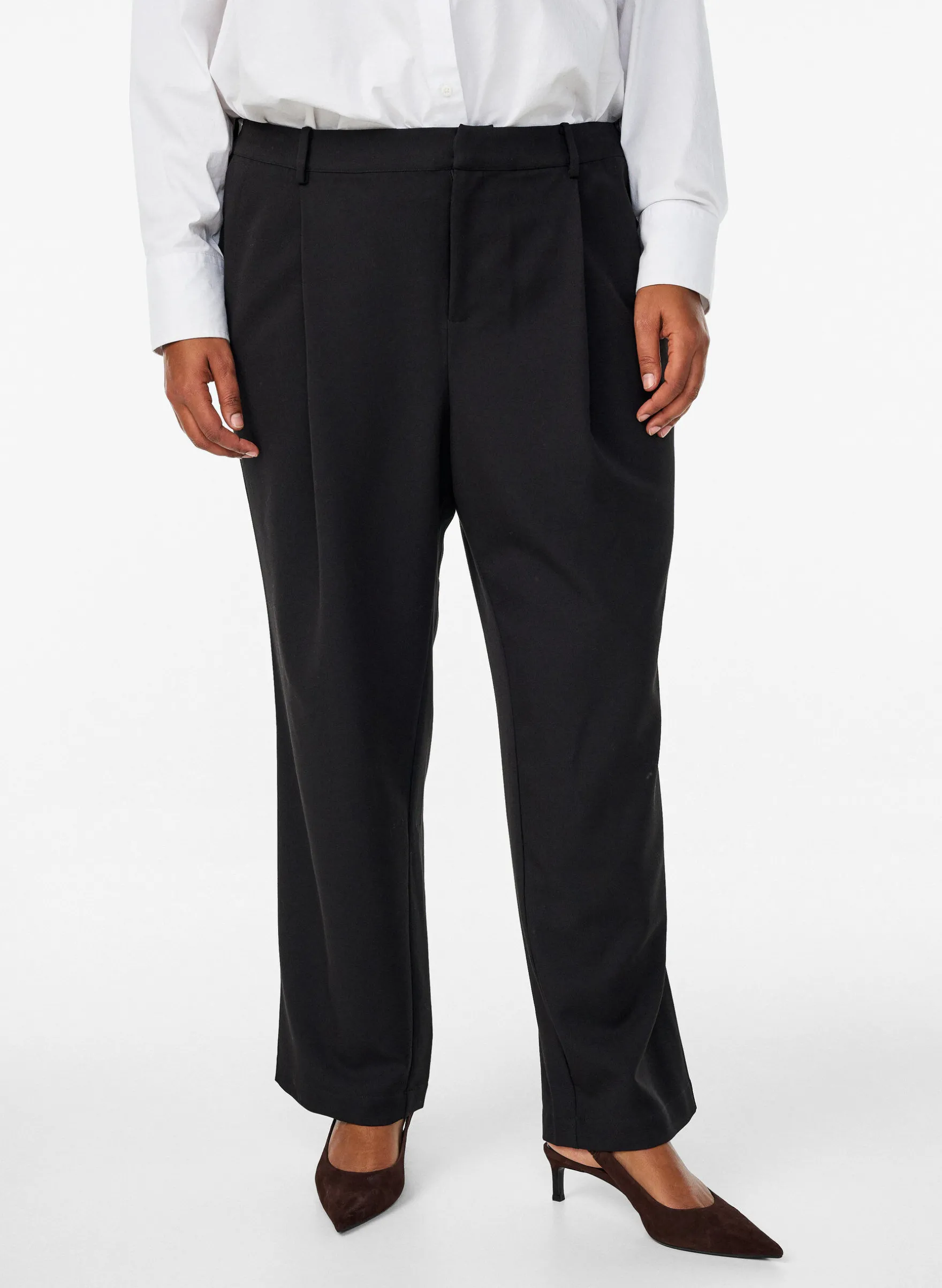 Taillierte Hose mit hoher Taille und geraden Beinen