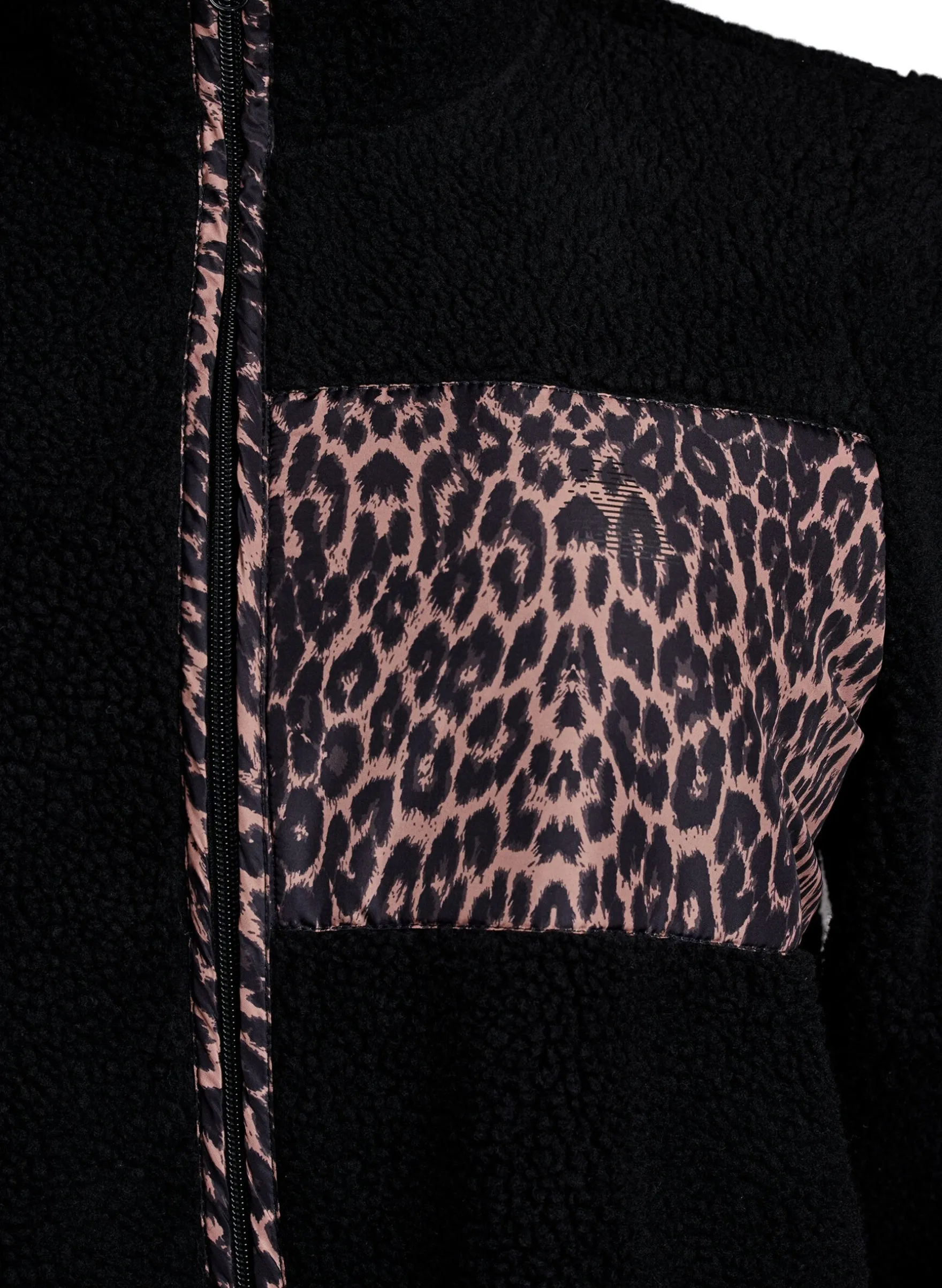 Teddyfell-Jacke mit Leopardenmuster