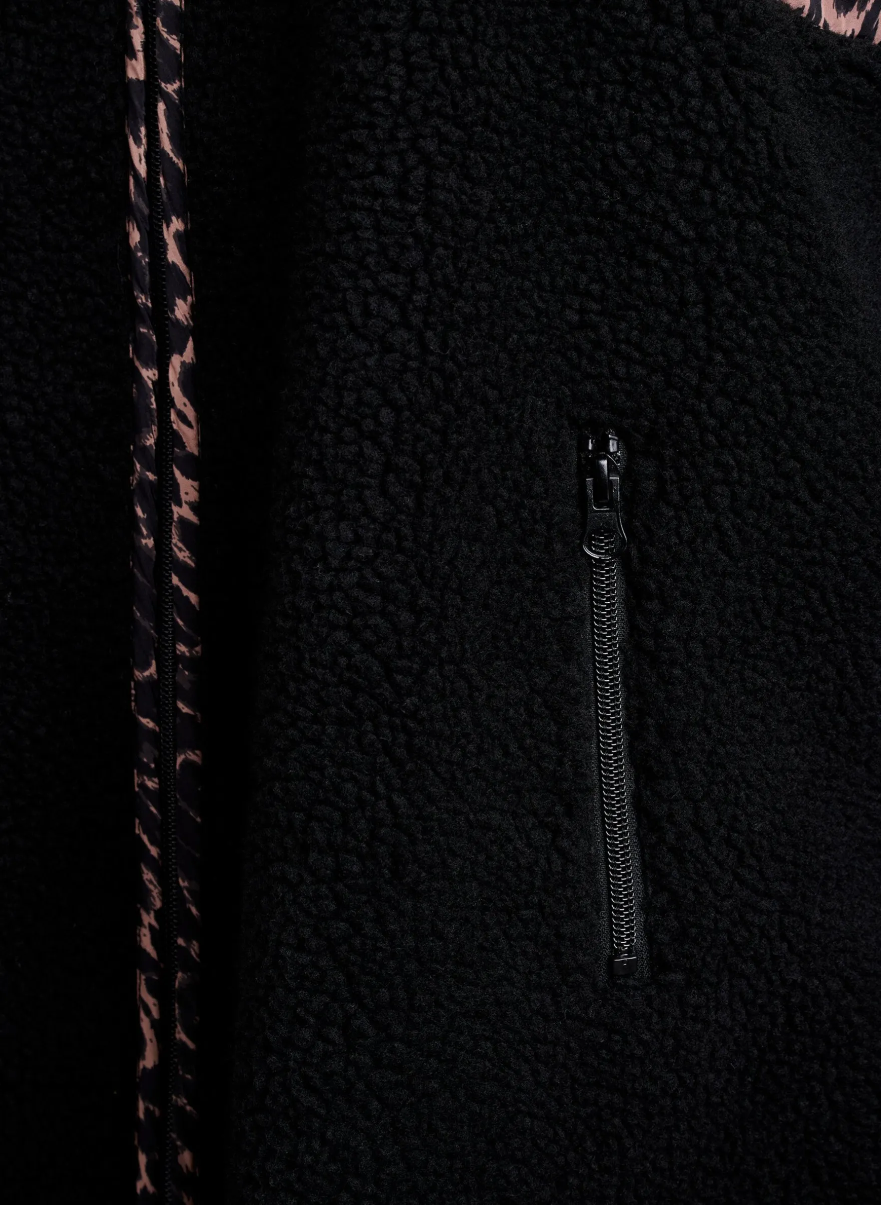 Teddyfell-Jacke mit Leopardenmuster