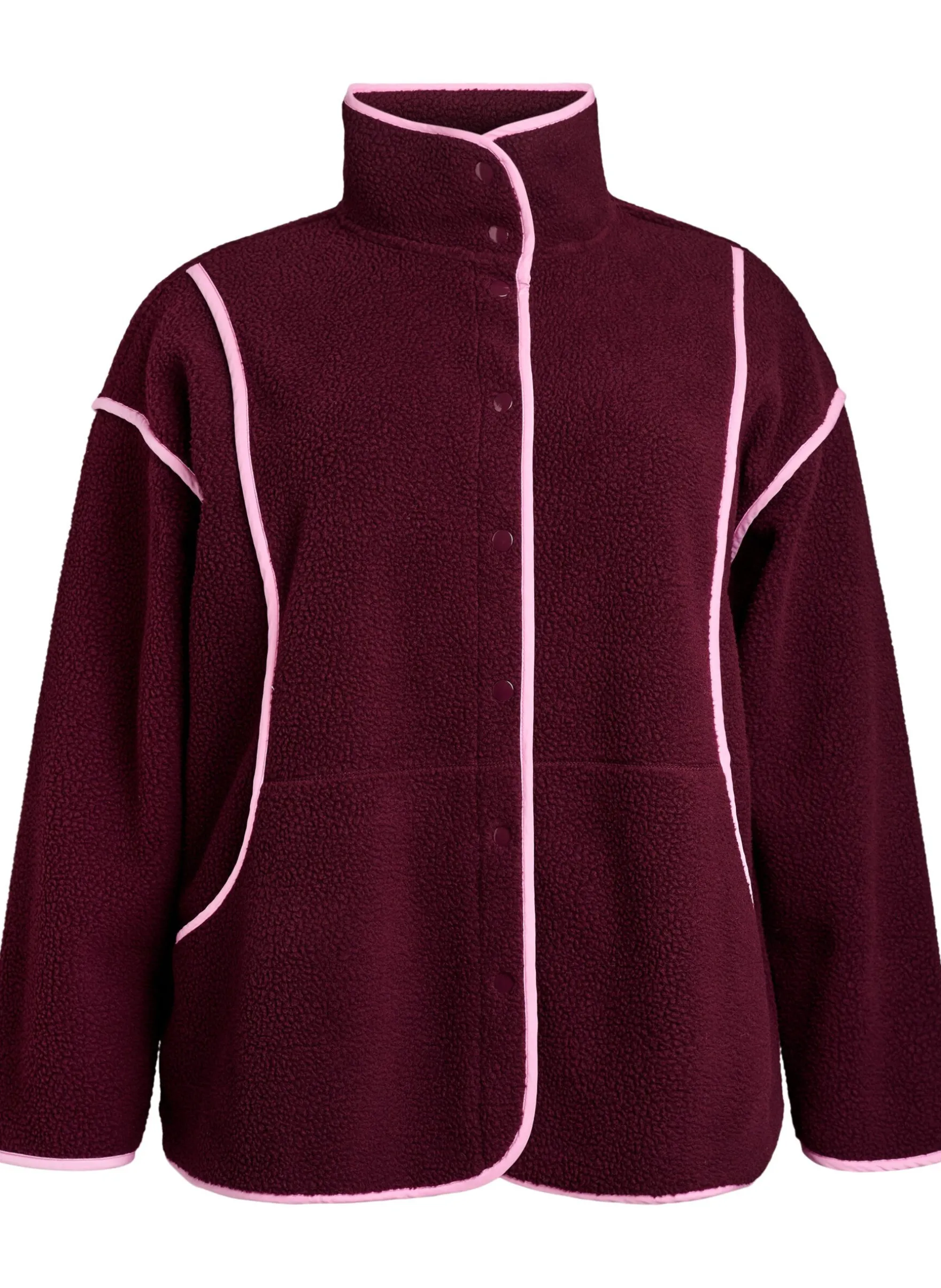 Teddy-Jacke mit Kontrastdetails