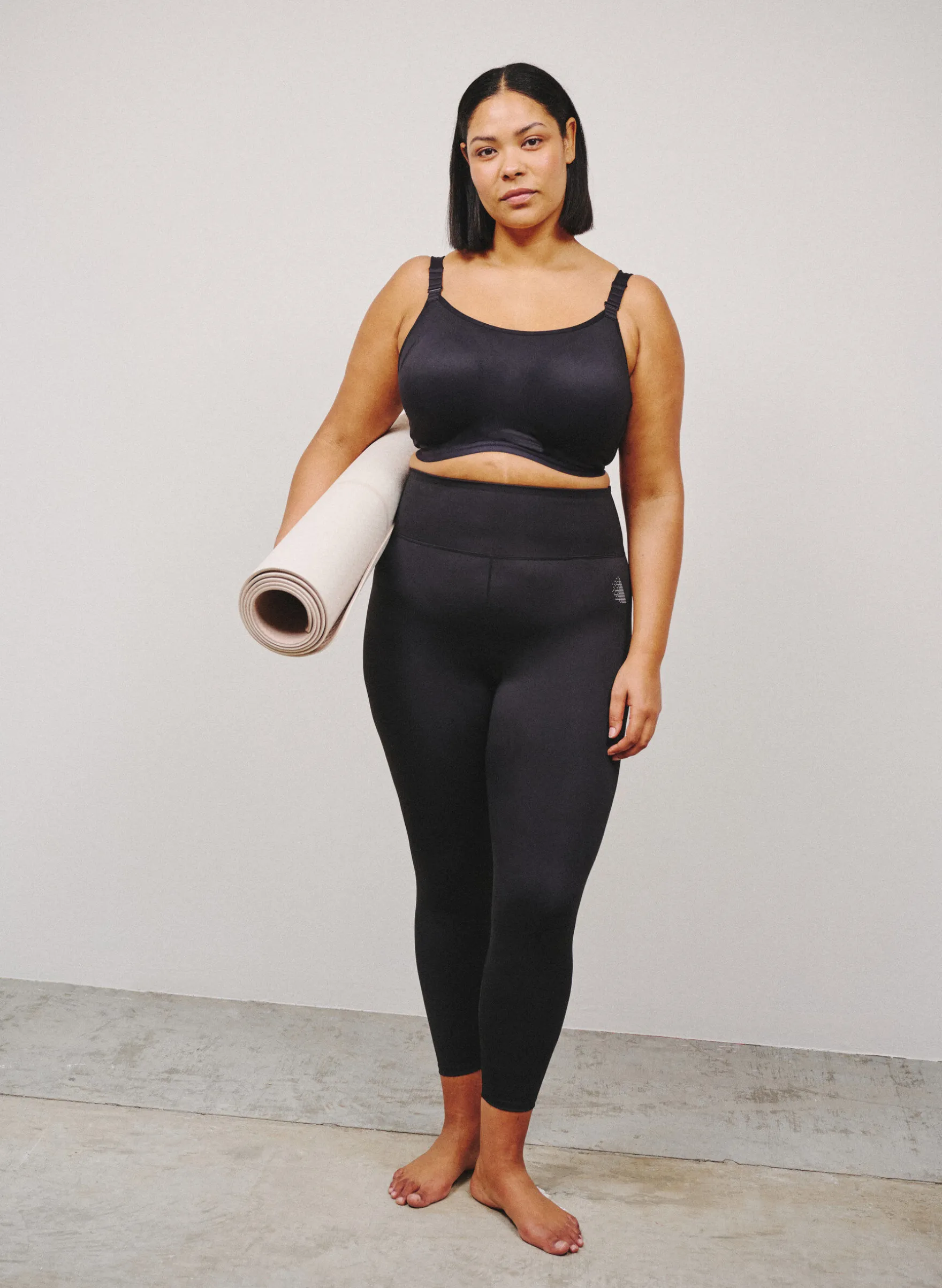 Trainingstights mit hoher Taille und Tasche im Bund