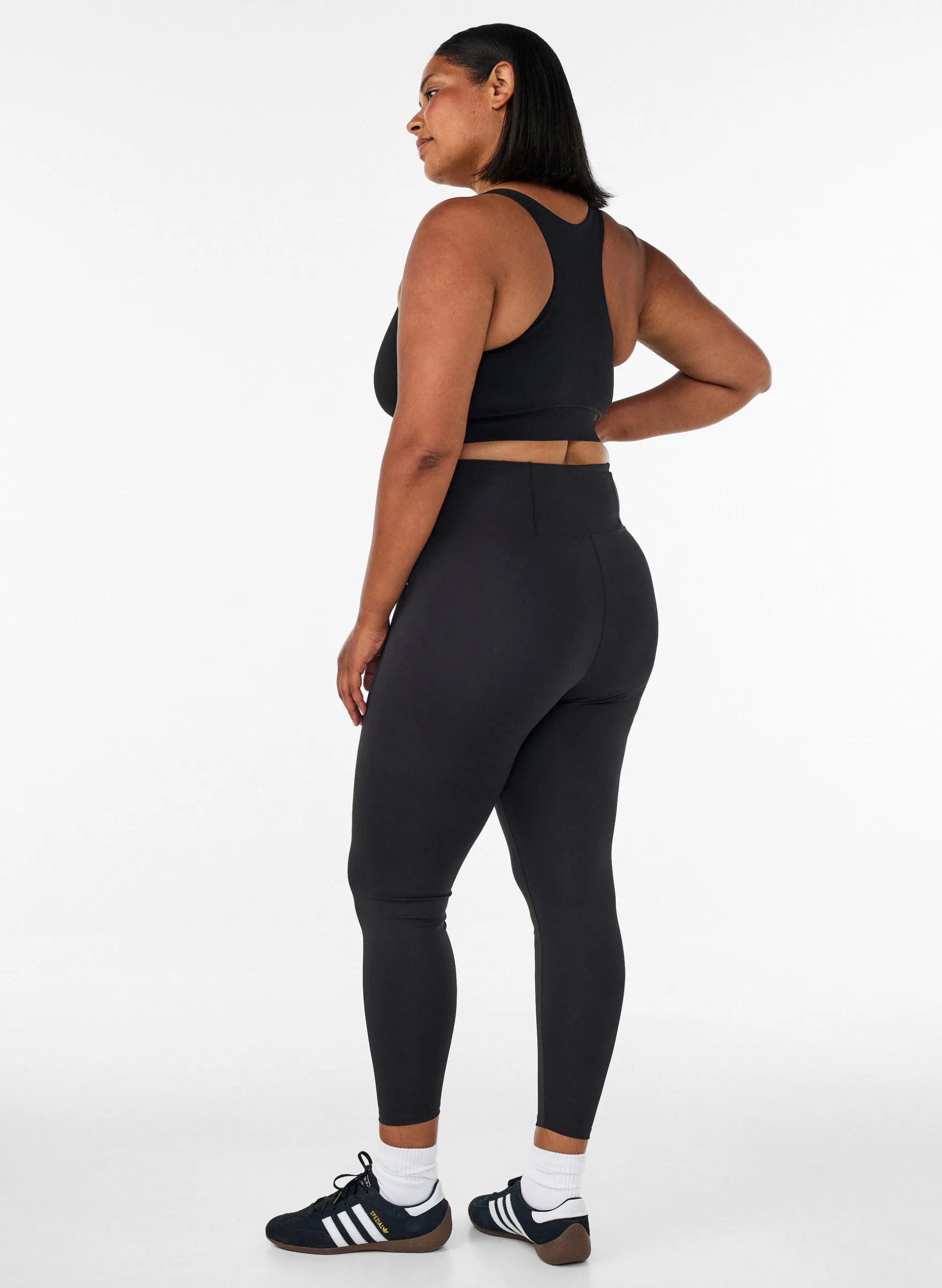 Trainingstights mit hoher Taille und Tasche im Bund