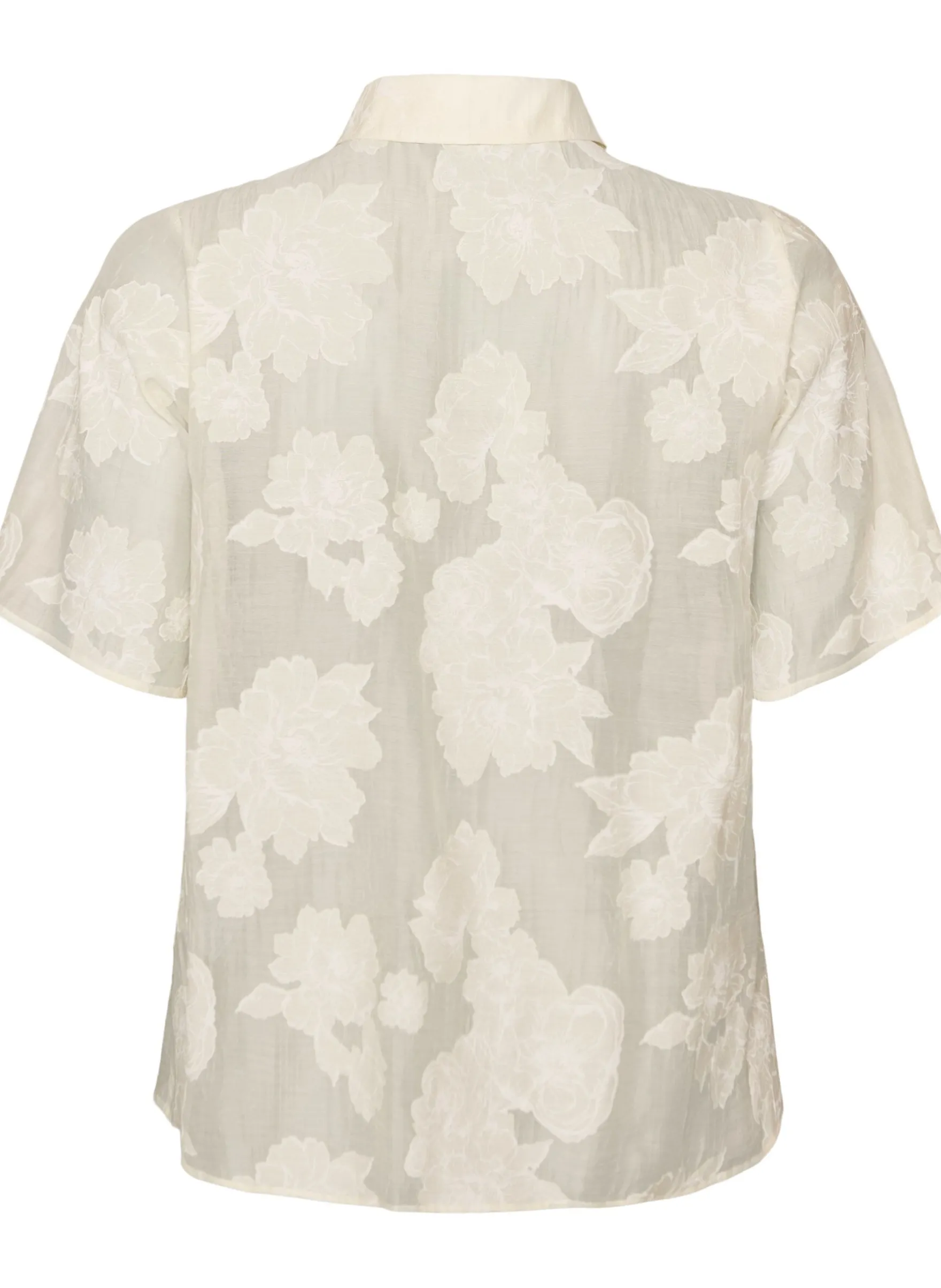 Transparente Hemdbluse mit Blumenprint