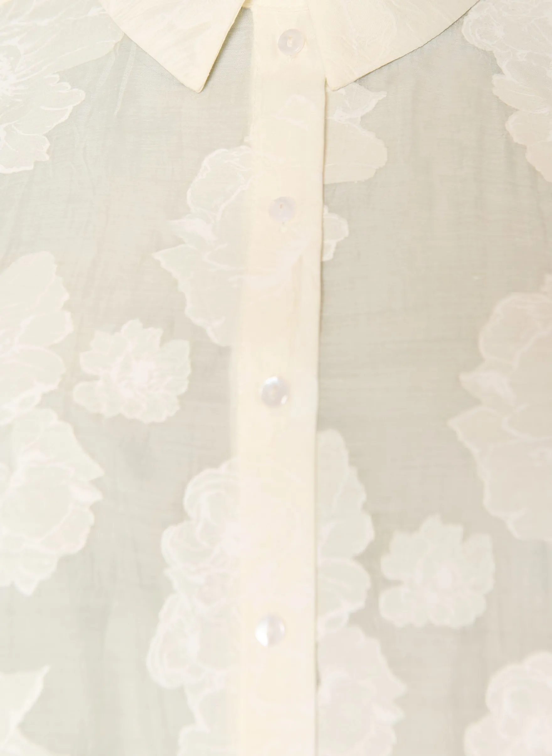 Transparente Hemdbluse mit Blumenprint