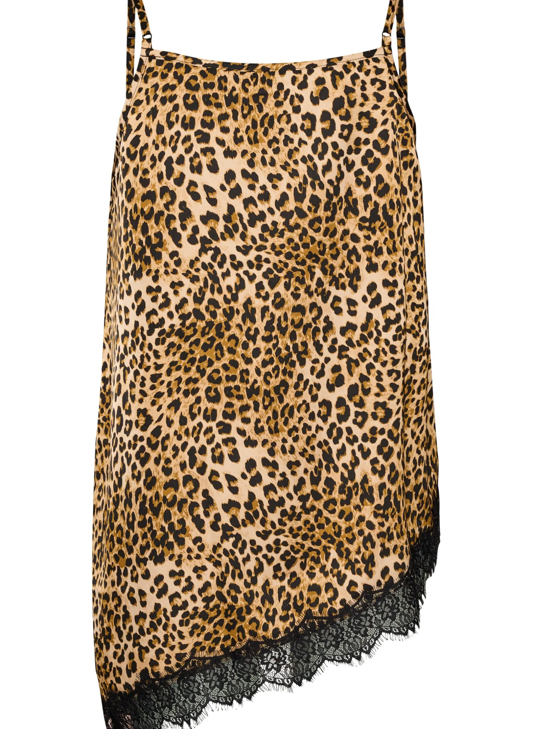 Trägertop mit Spitze und asymmetrischem Saum