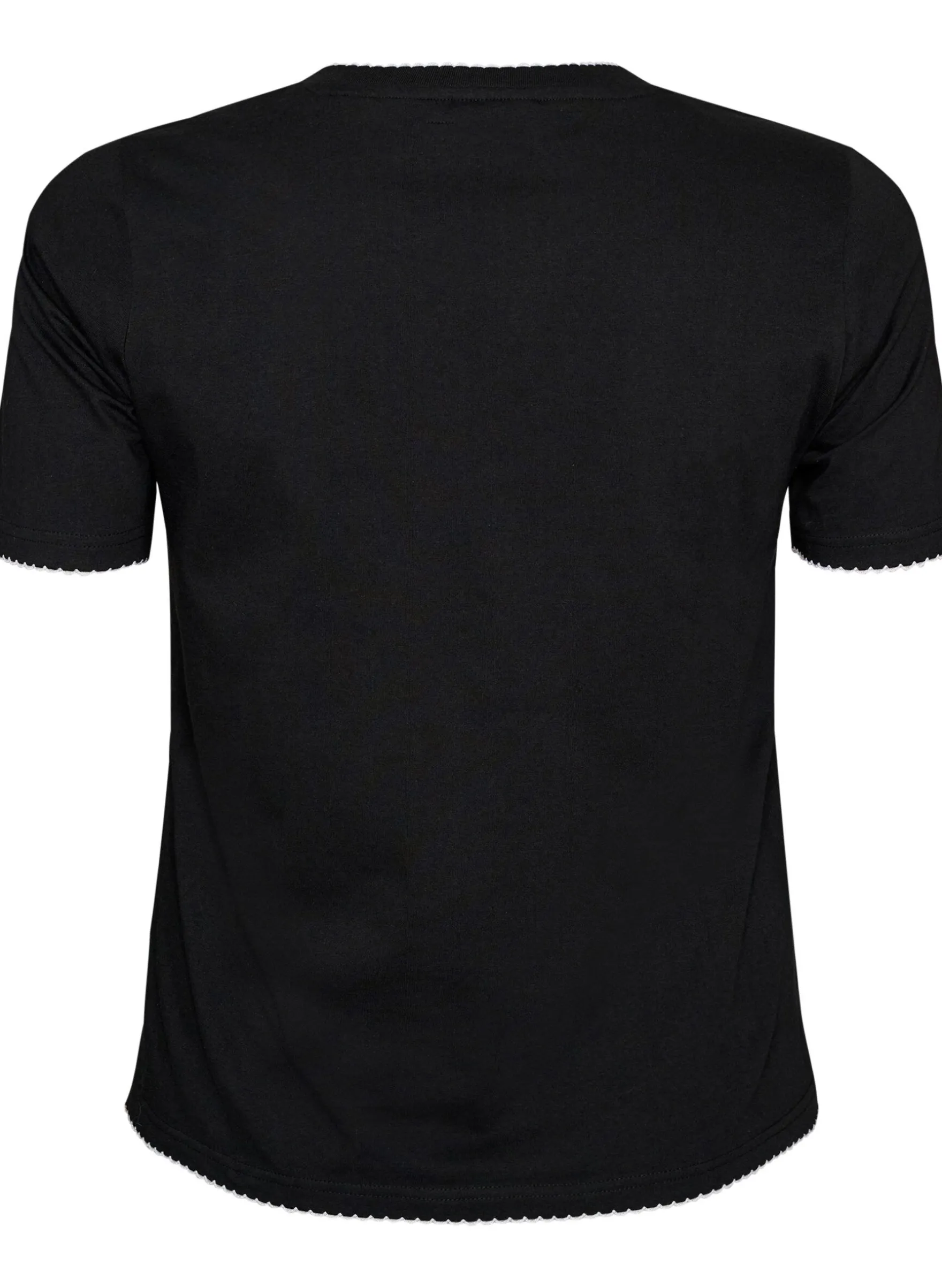 T-Shirt aus Baumwolle mit gewellten Kontrastkanten