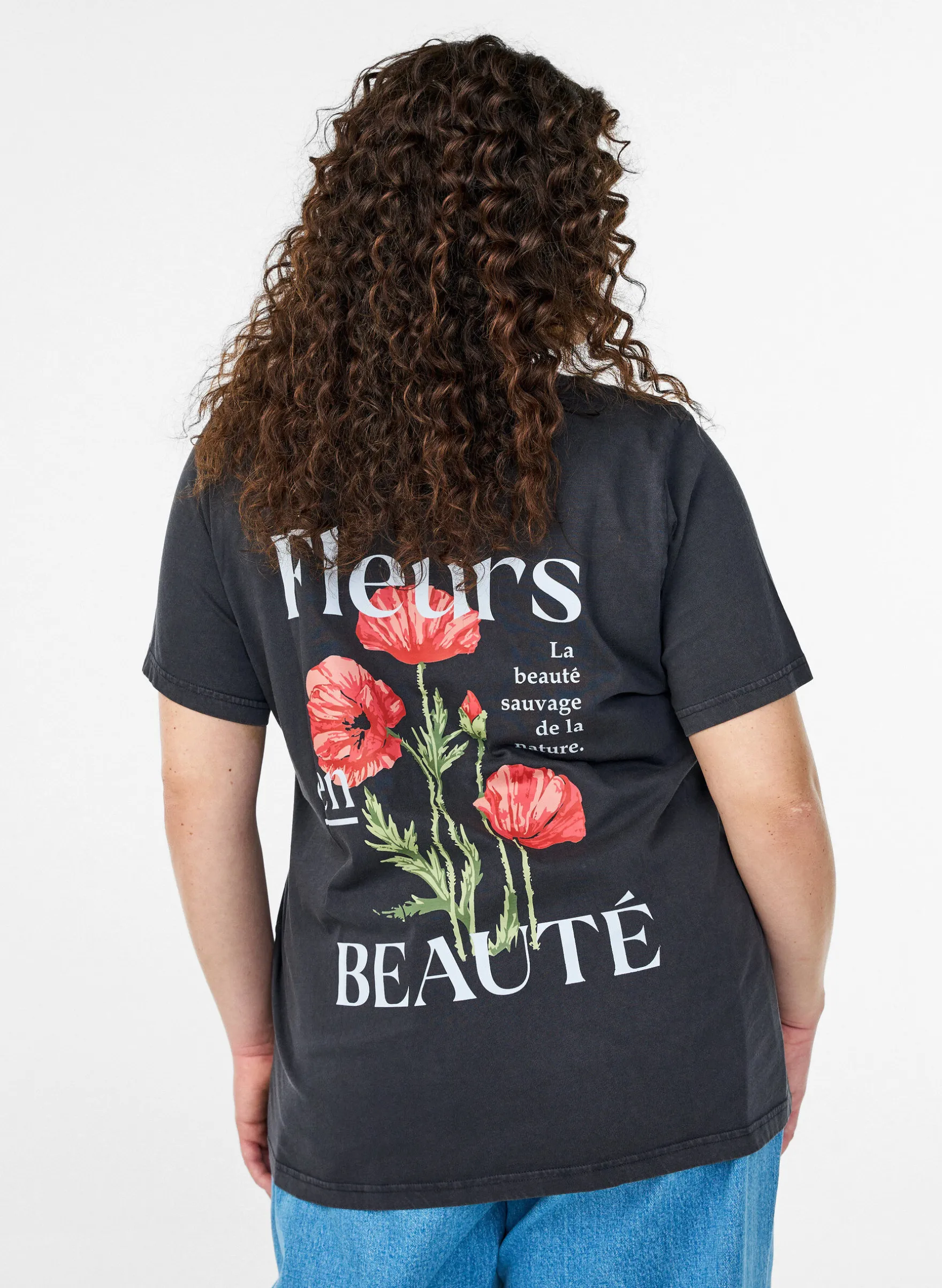 T-Shirt aus Baumwolle mit Print auf Vorder- und Rückseite