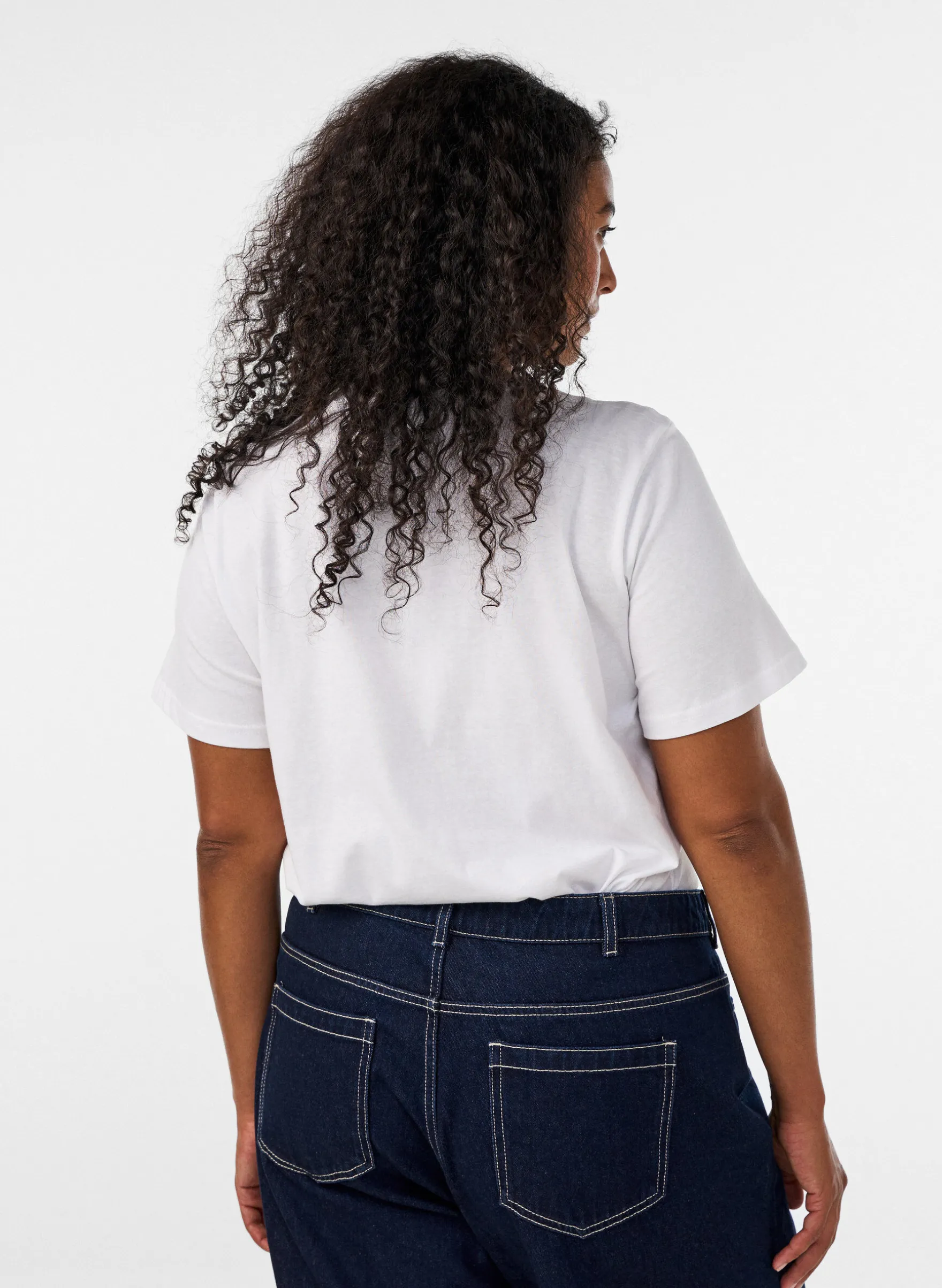 T-Shirt aus Baumwolle mit Text-Badge