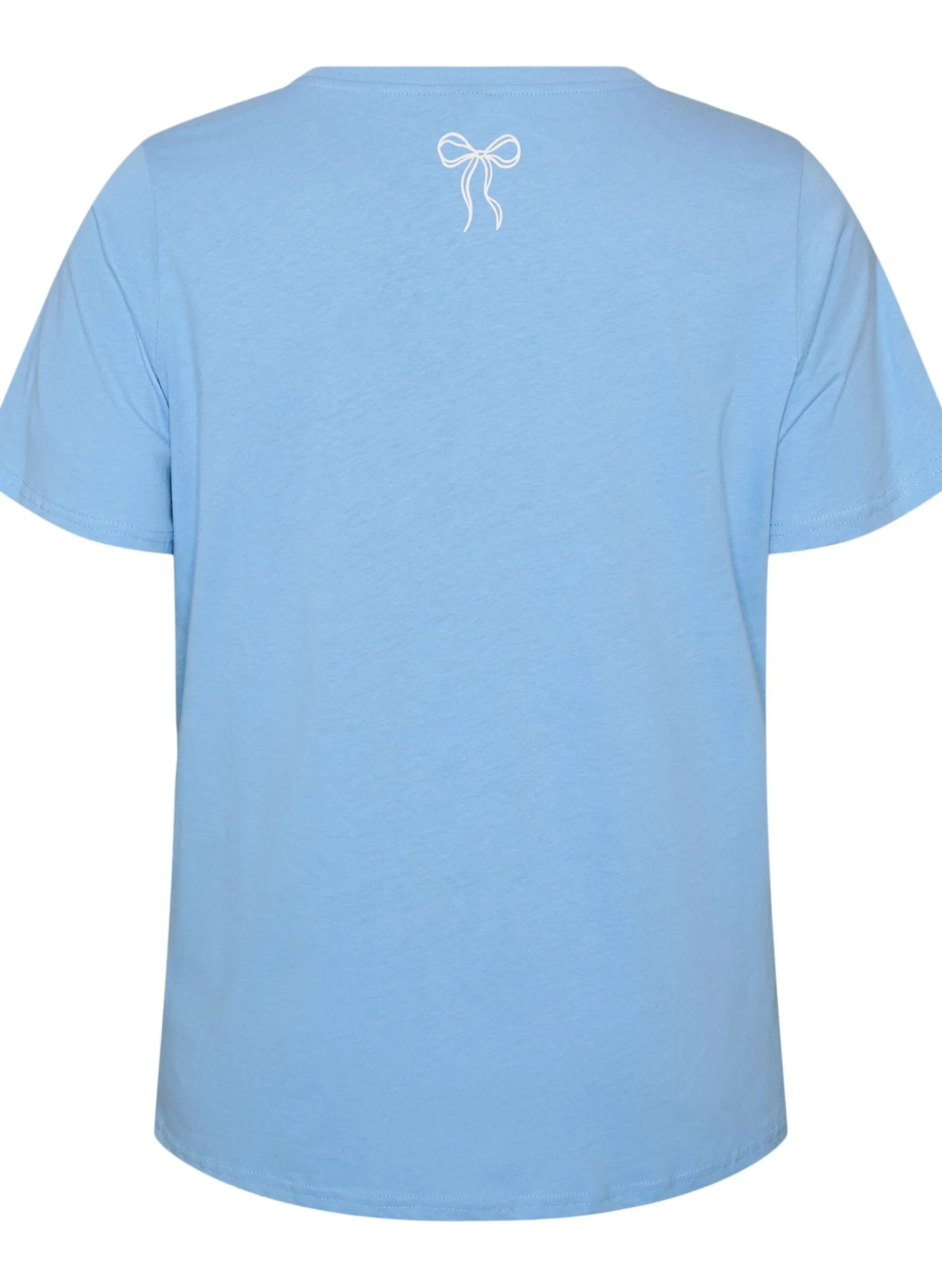 T-Shirt aus Baumwolle mit V-Ausschnitt und Frontprint