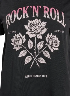 T-Shirt aus Bio-Baumwolle mit Rockprint