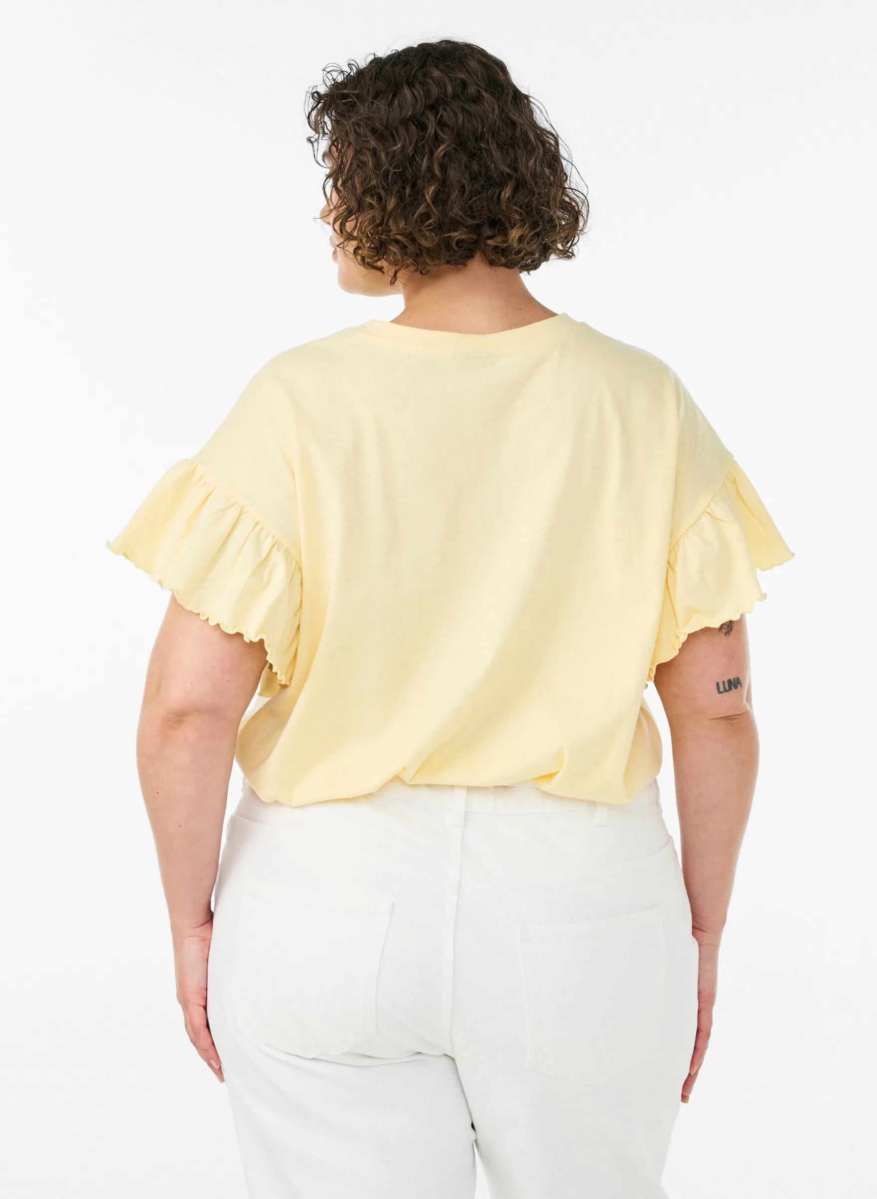 T-Shirt aus Bio-Baumwolle mit Rüschenärmeln