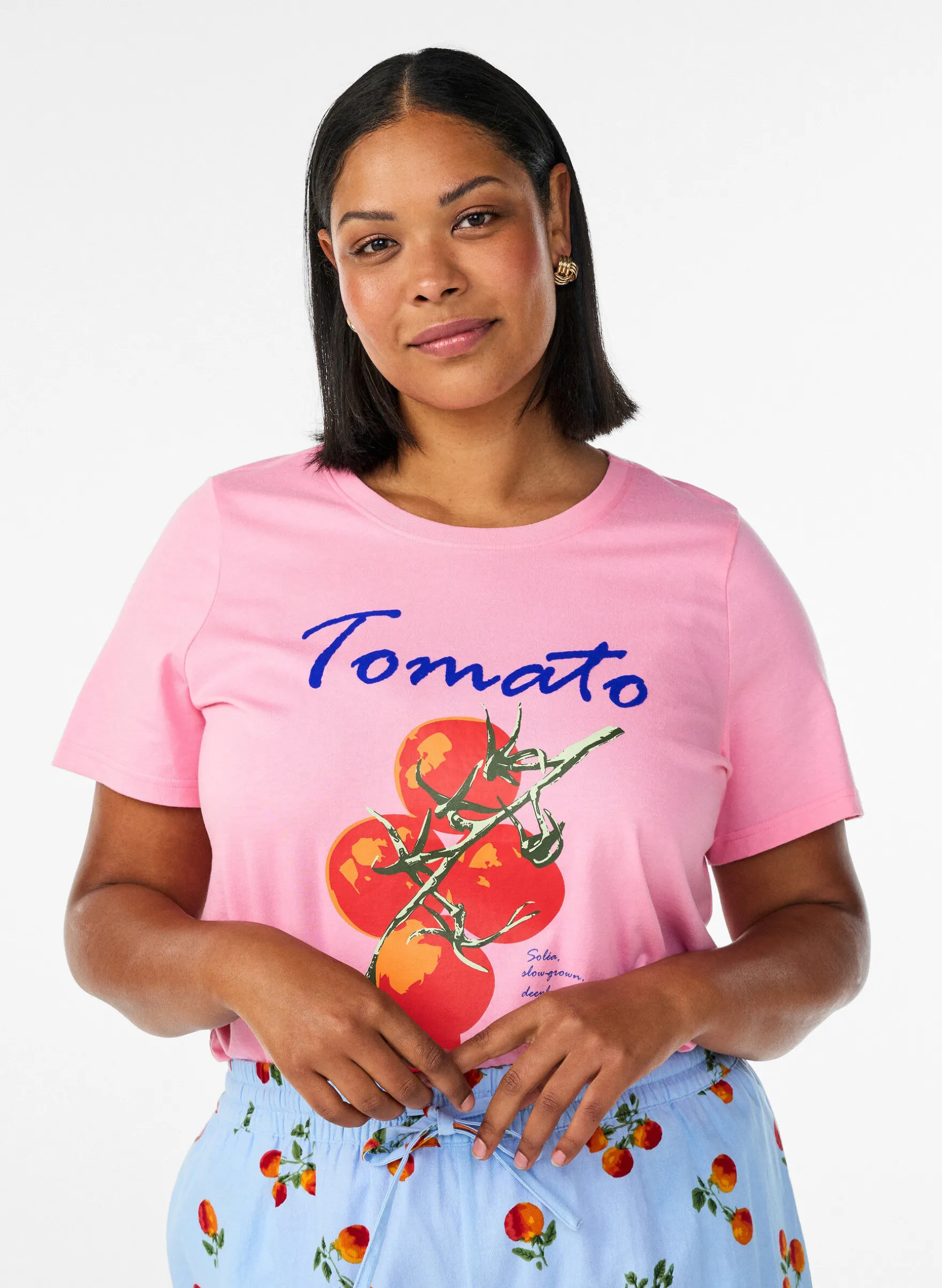 T-Shirt aus Bio-Baumwolle mit Tomaten-Print
