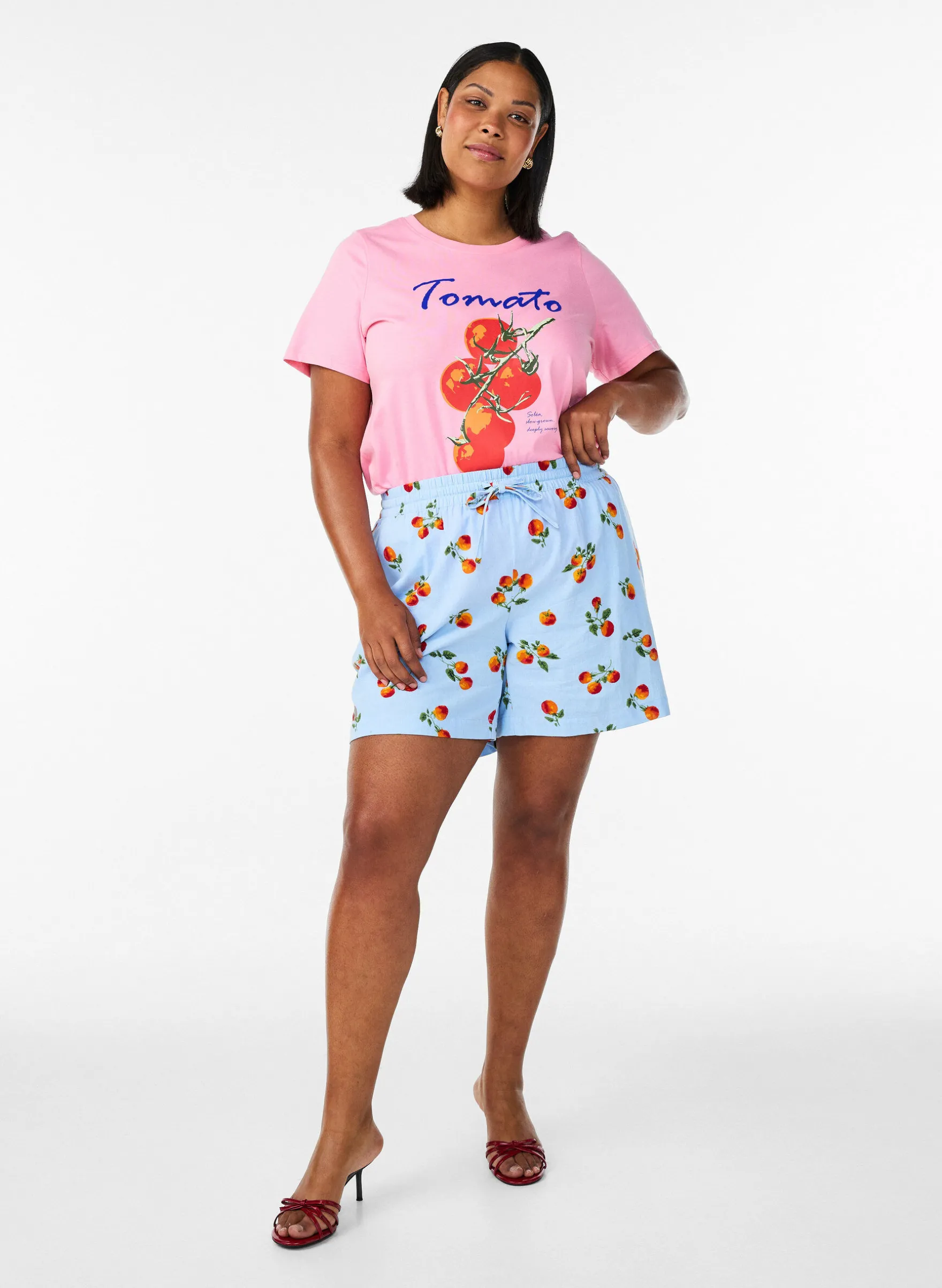 T-Shirt aus Bio-Baumwolle mit Tomaten-Print