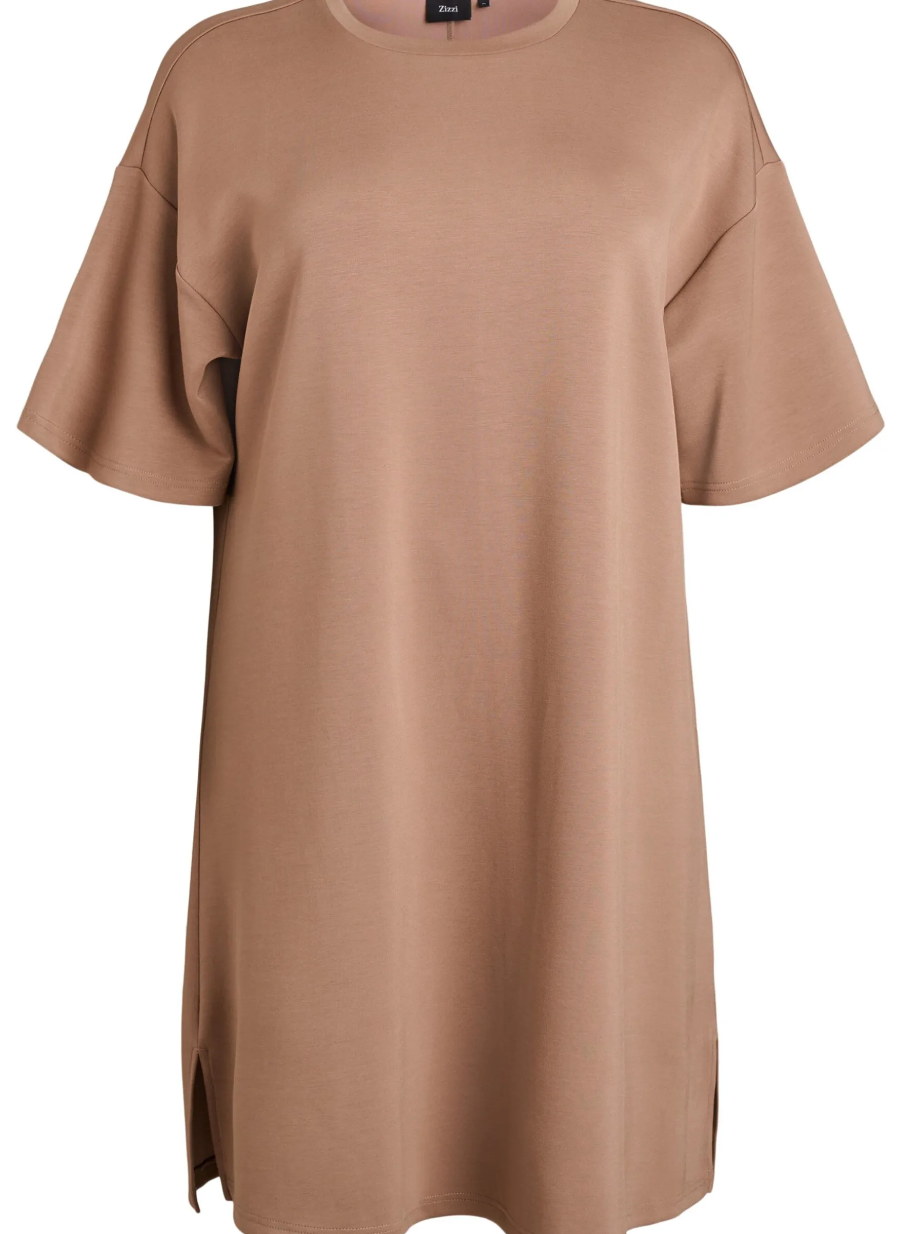 T-Shirt-Kleid aus Jersey mit Seitenschlitzen