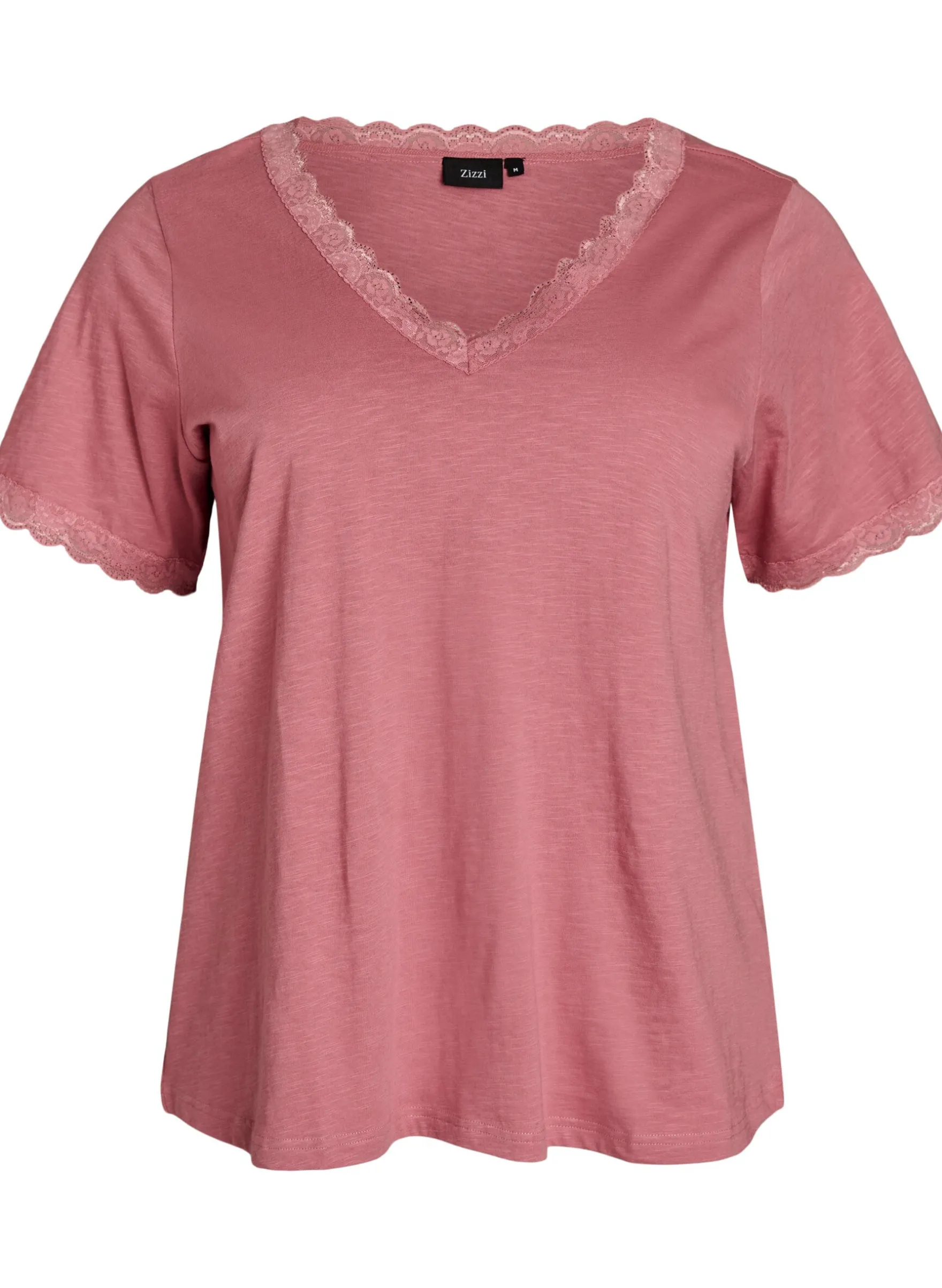T-Shirt mit Spitzenkante