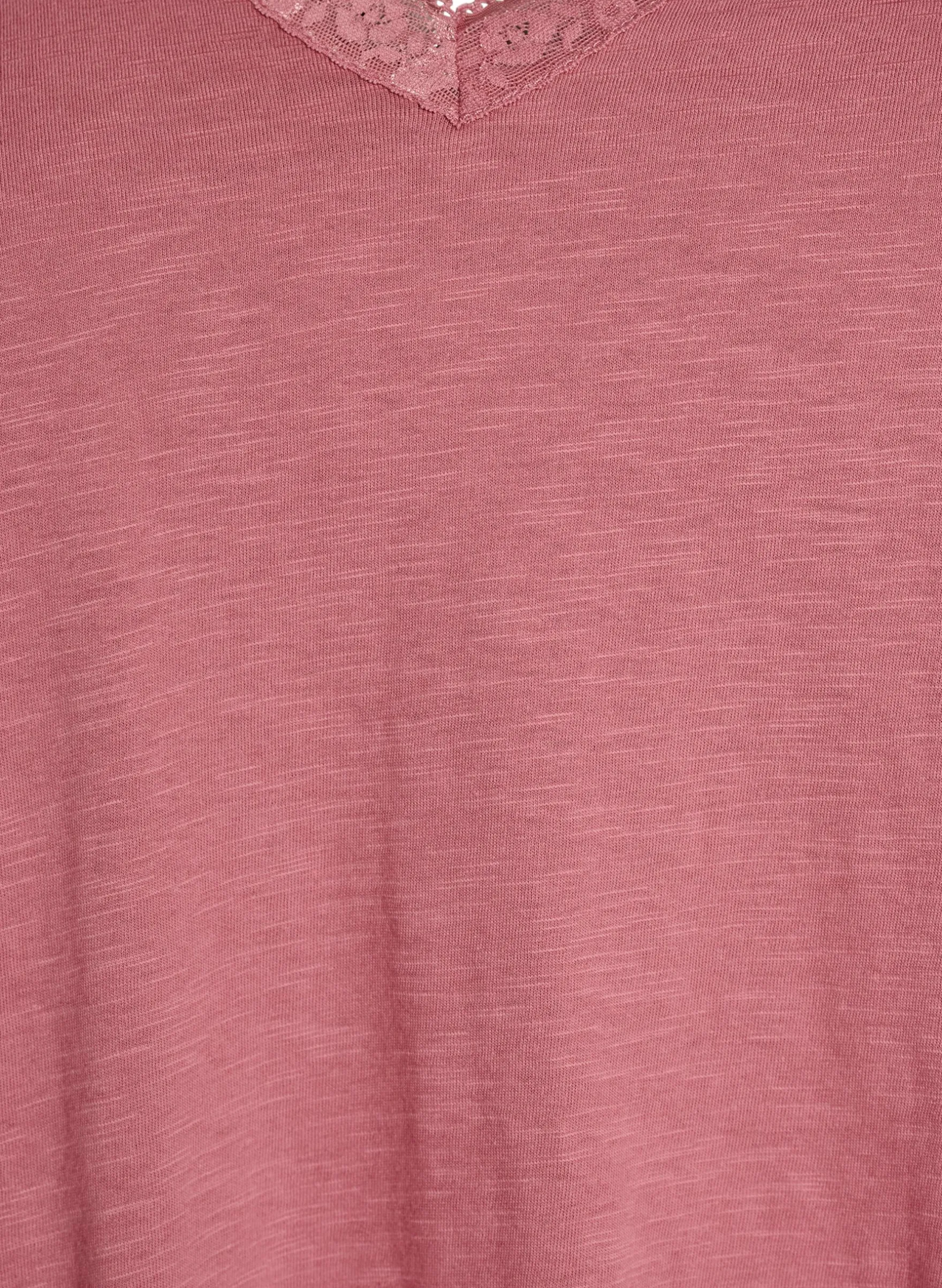 T-Shirt mit Spitzenkante