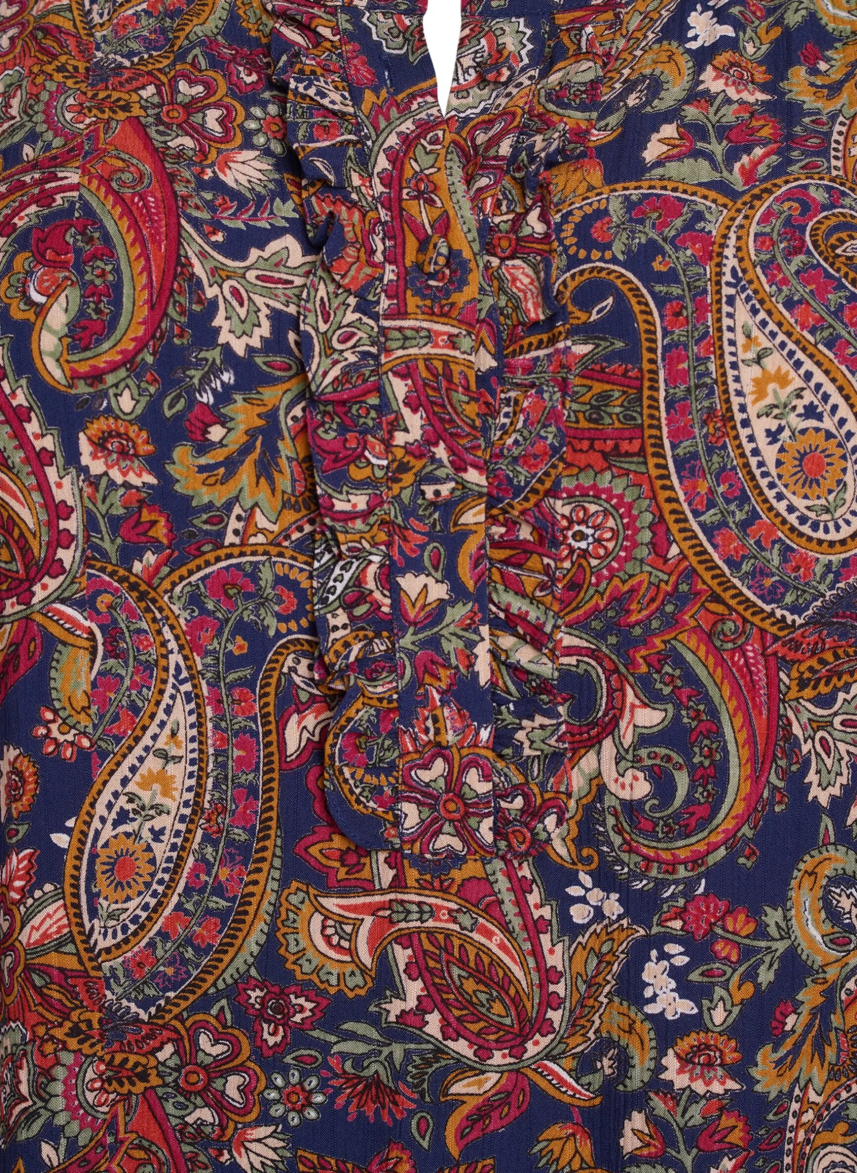 Tunika aus Viskose mit Paisleymuster und kurzen Ärmeln