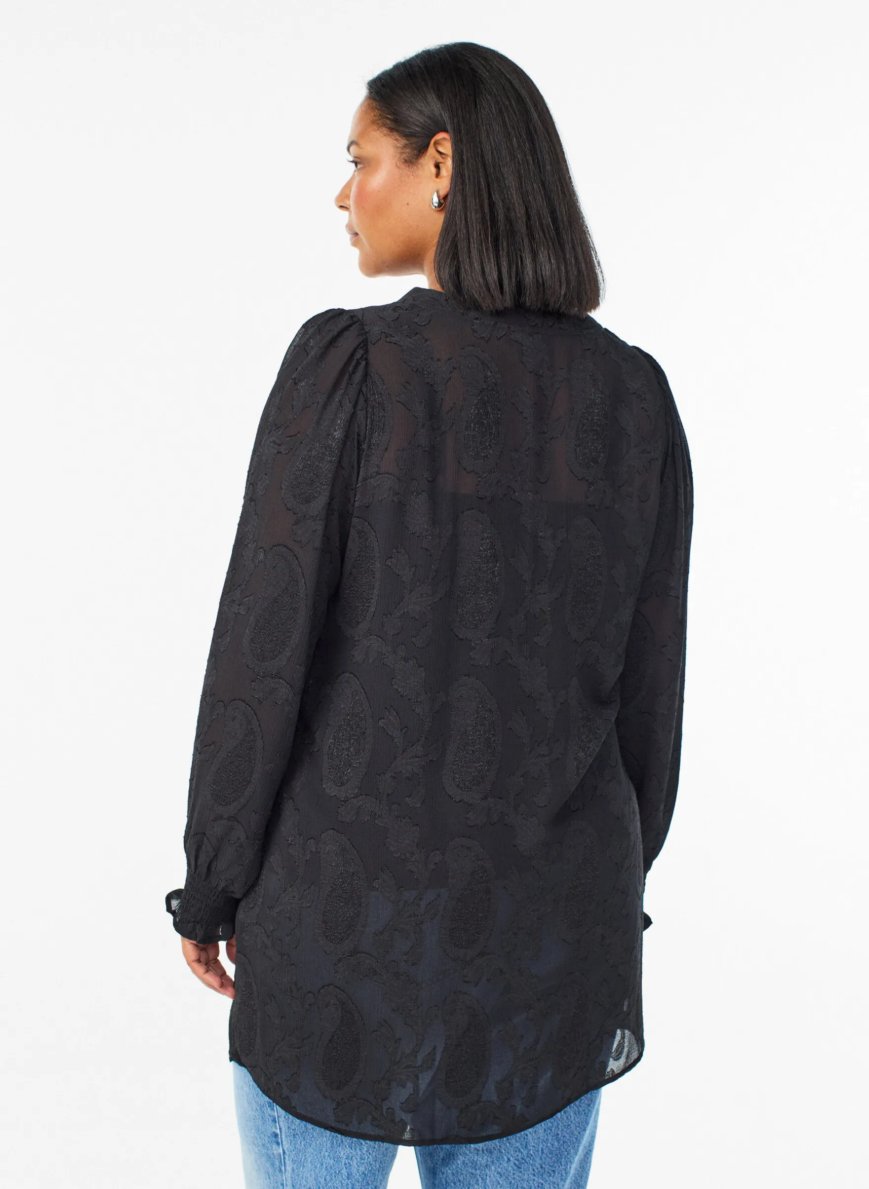 Tunika mit Paisley-Muster und langen Ärmeln