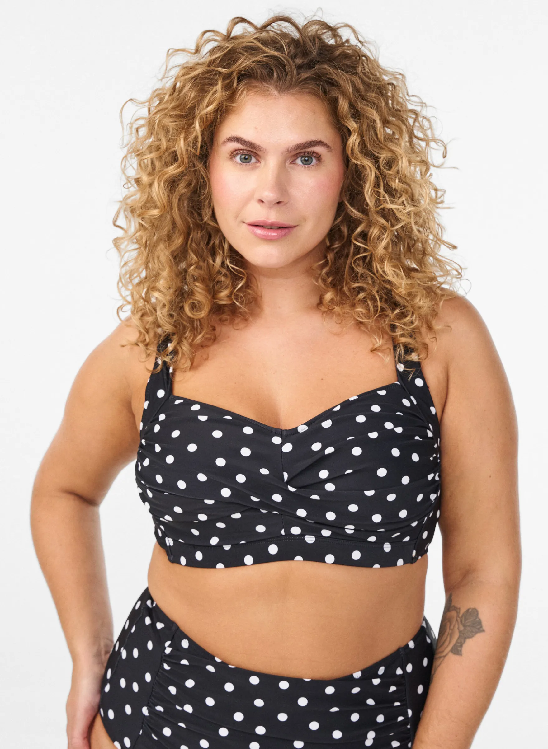 Wattierter Bikini-Oberteil mit Print