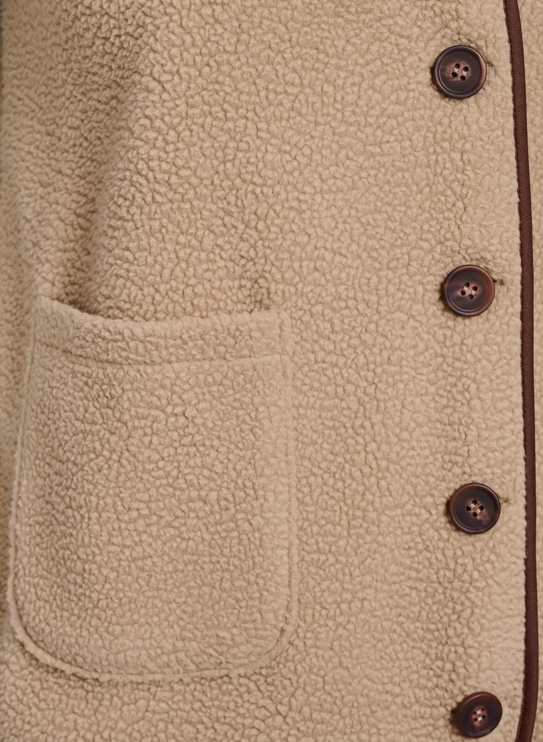 Weste aus Teddyfleece mit kontrastfarbenen Details
